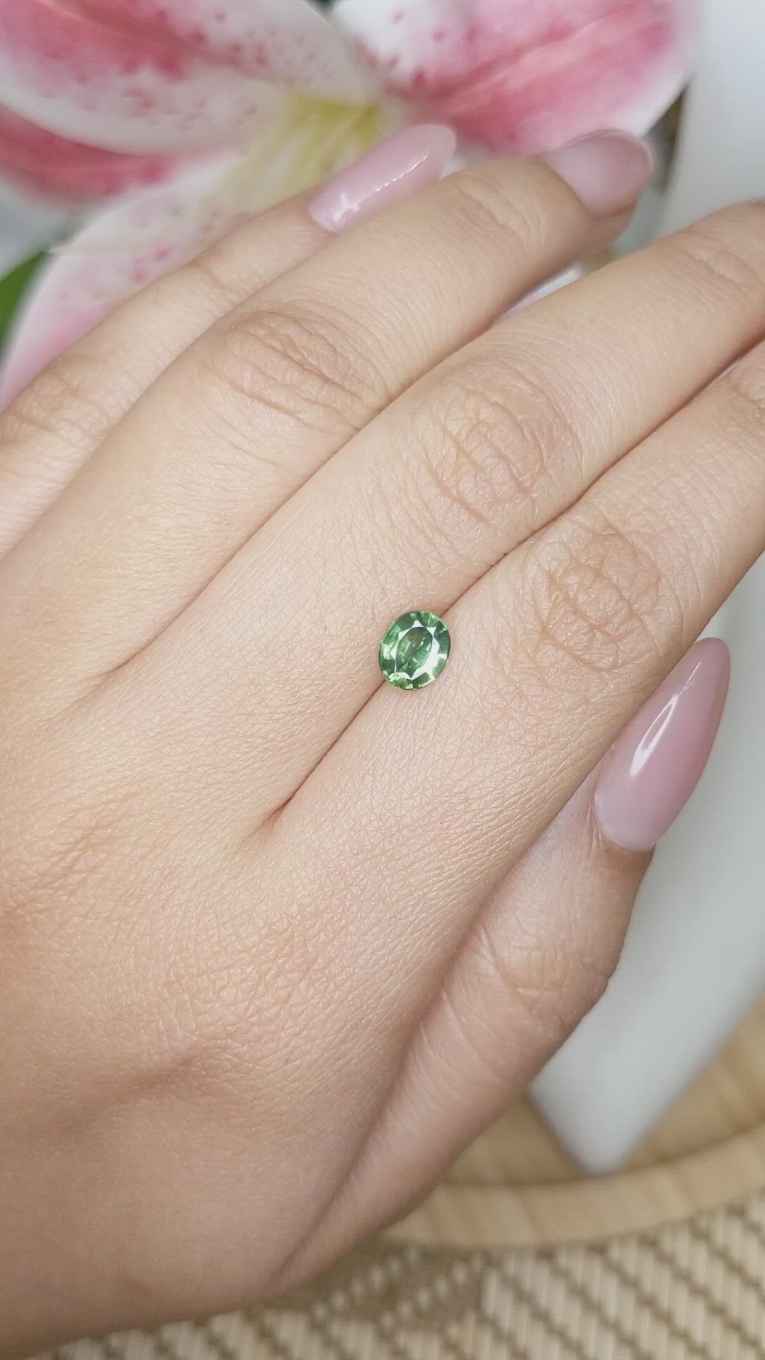 0.84 Ct. Green Tourmaline from Ceylon (Sri Lanka) Size Video