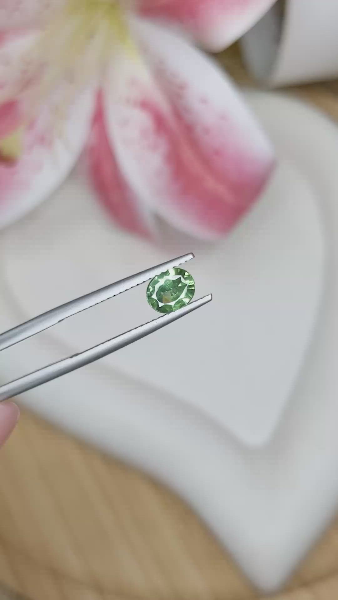 0.84 Ct. Green Tourmaline from Ceylon (Sri Lanka) Size Video