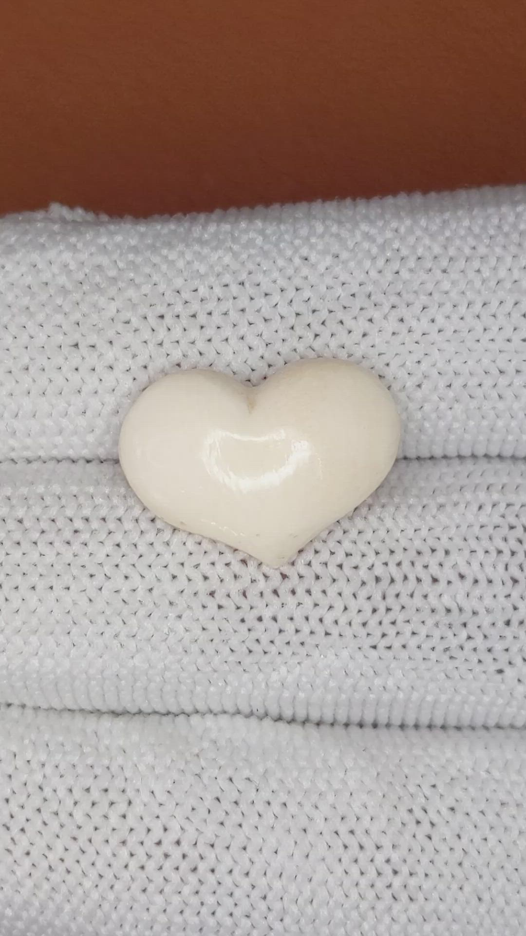 4.03 Ct. Salmon and White Cabochon Coral from Italy Size Video