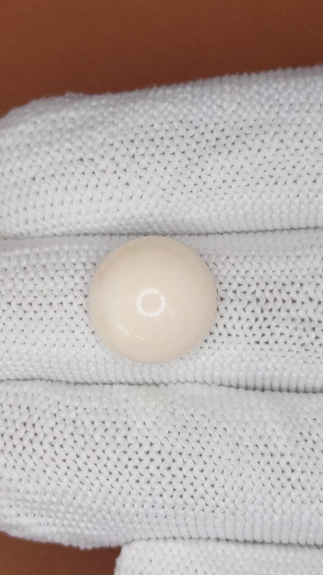 7.75 Ct. Salmon and White Cabochon Coral from Italy Size Video