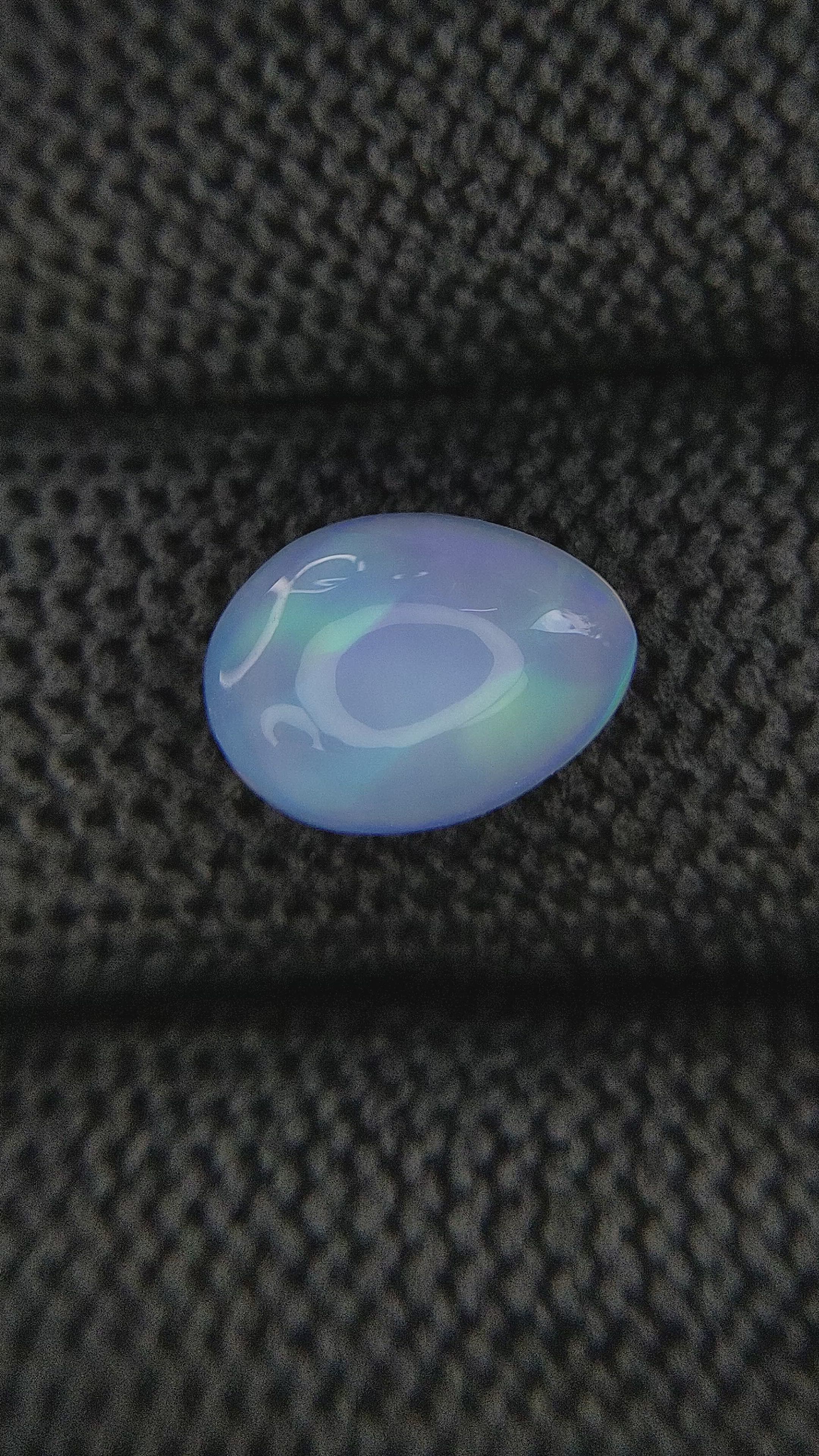 2.70 Ct. Multi Color Cabochon White Opal (Light Opal) from Ethiopia Size Video