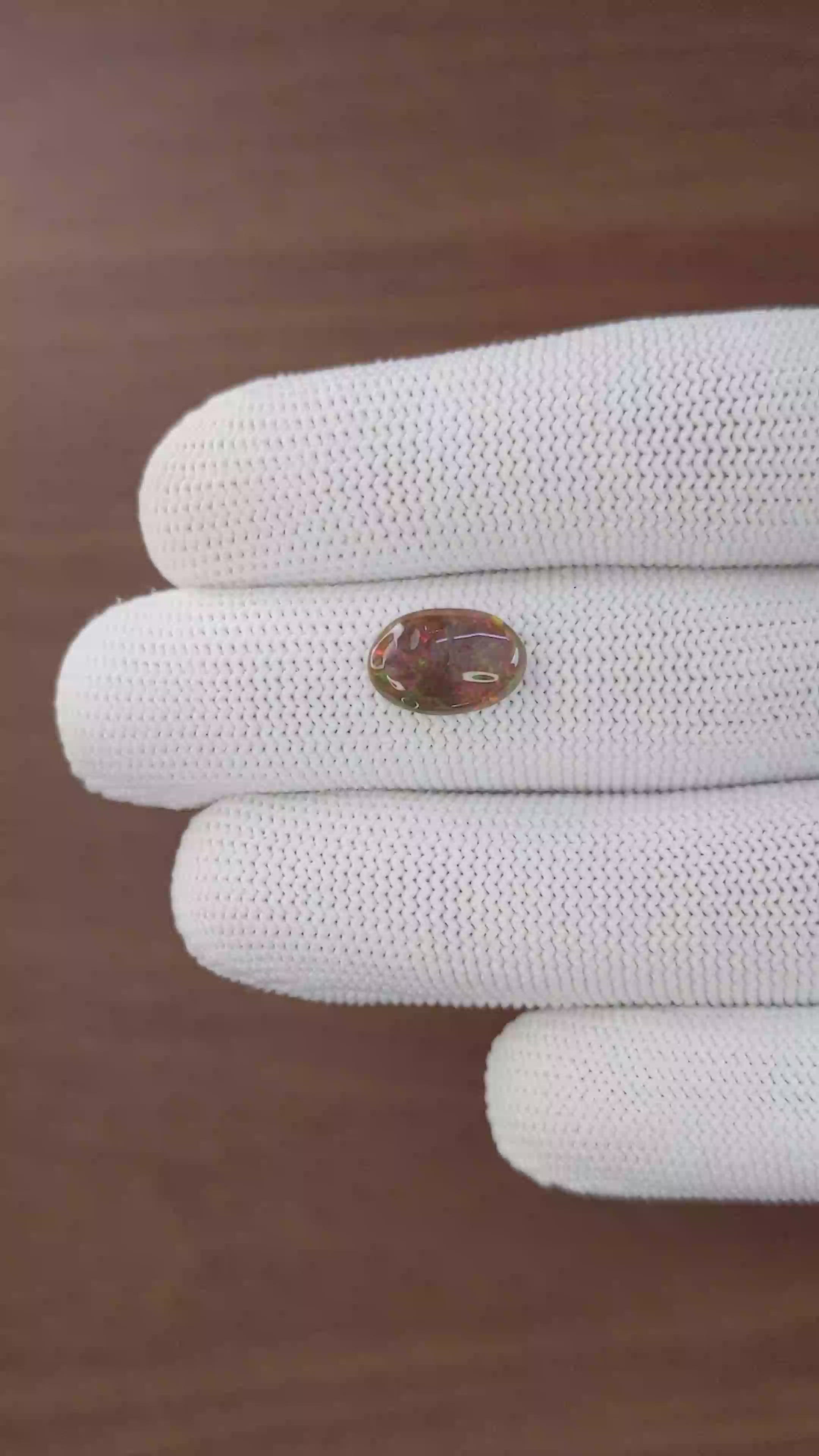 1.67 Ct. Multi Color Cabochon Black Opal (Dark Opal) from Ethiopia Size Video