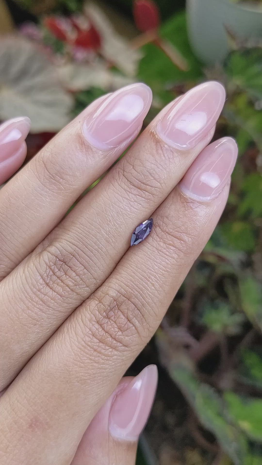 0.45 Ct. Pinkish Purple Spinel from Ceylon (Sri Lanka) Size Video
