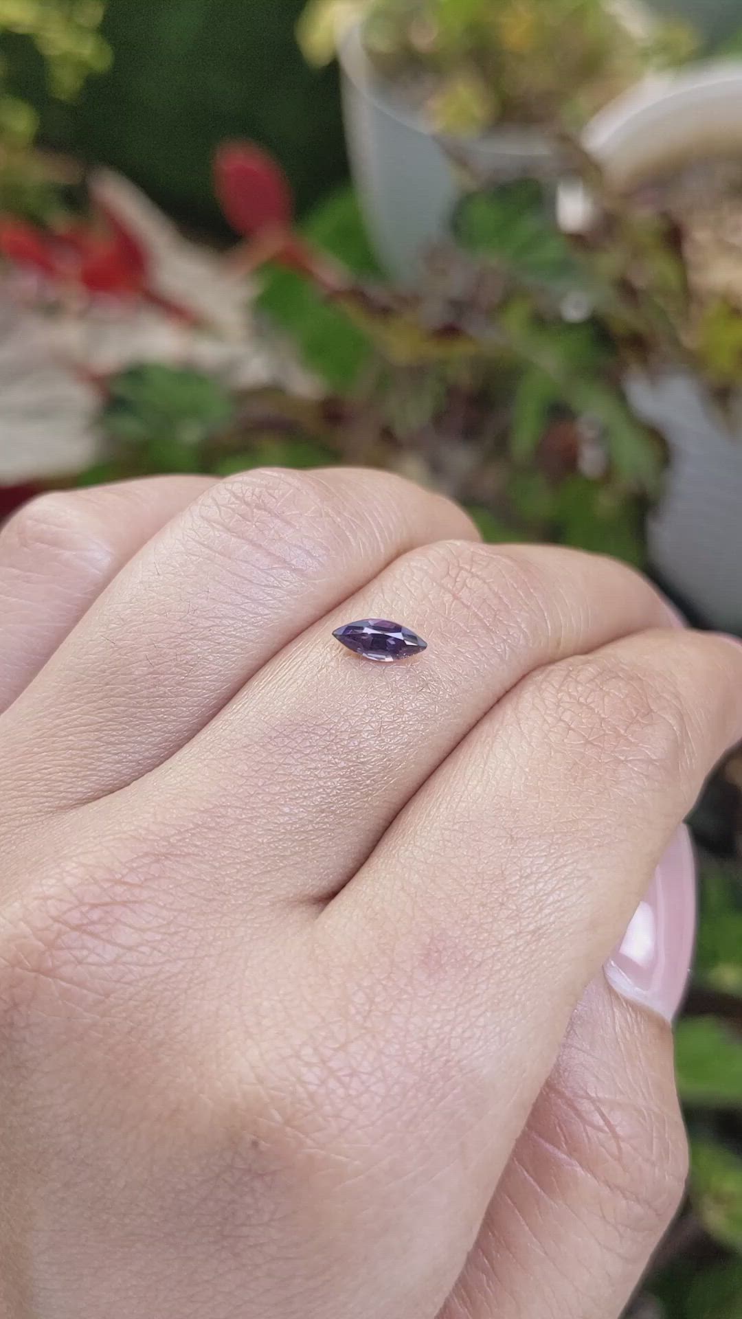 0.45 Ct. Pinkish Purple Spinel from Ceylon (Sri Lanka) Size Video