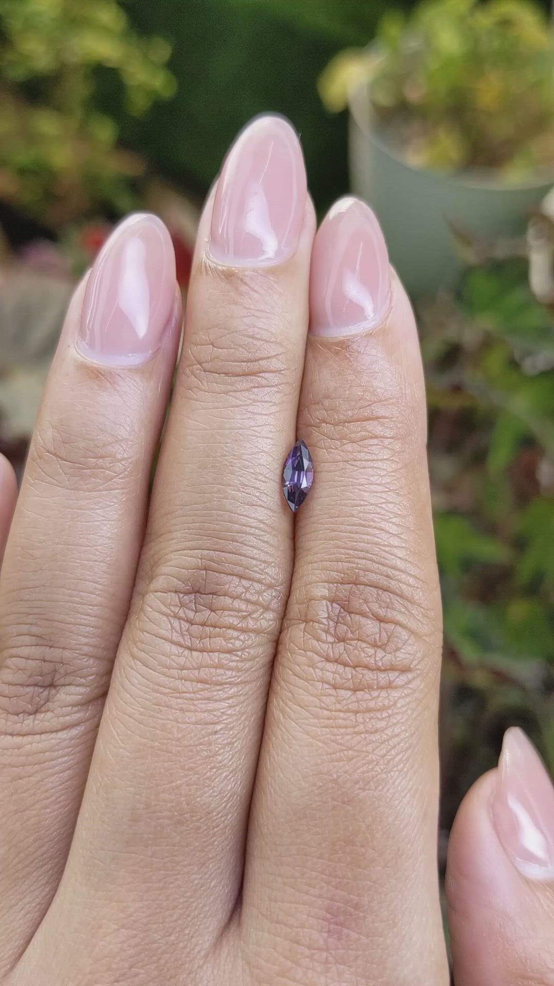 0.45 Ct. Pinkish Purple Spinel from Ceylon (Sri Lanka) Size Video