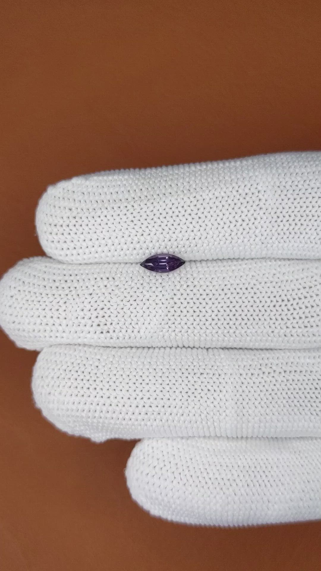 0.45 Ct. Pinkish Purple Spinel from Ceylon (Sri Lanka) Size Video