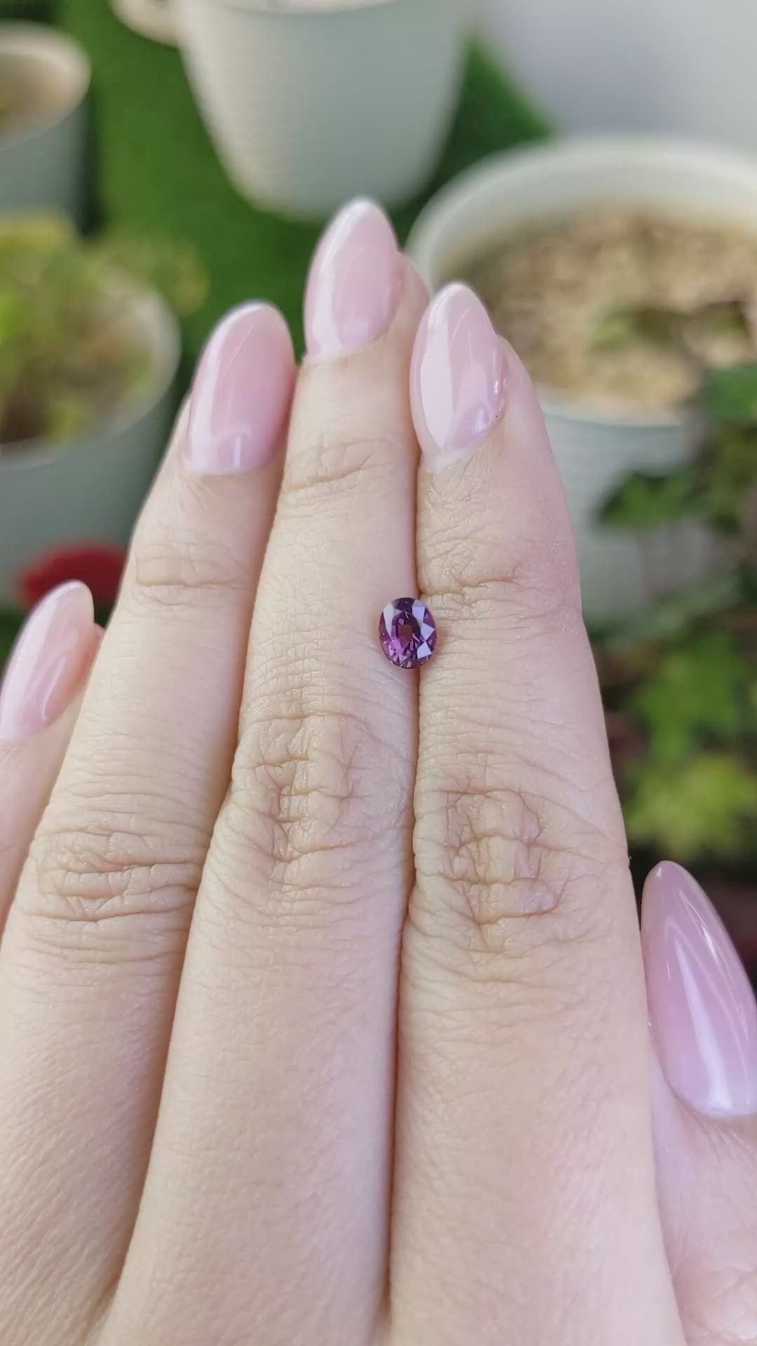 0.71 Ct. Purple Spinel from Ceylon (Sri Lanka) Size Video
