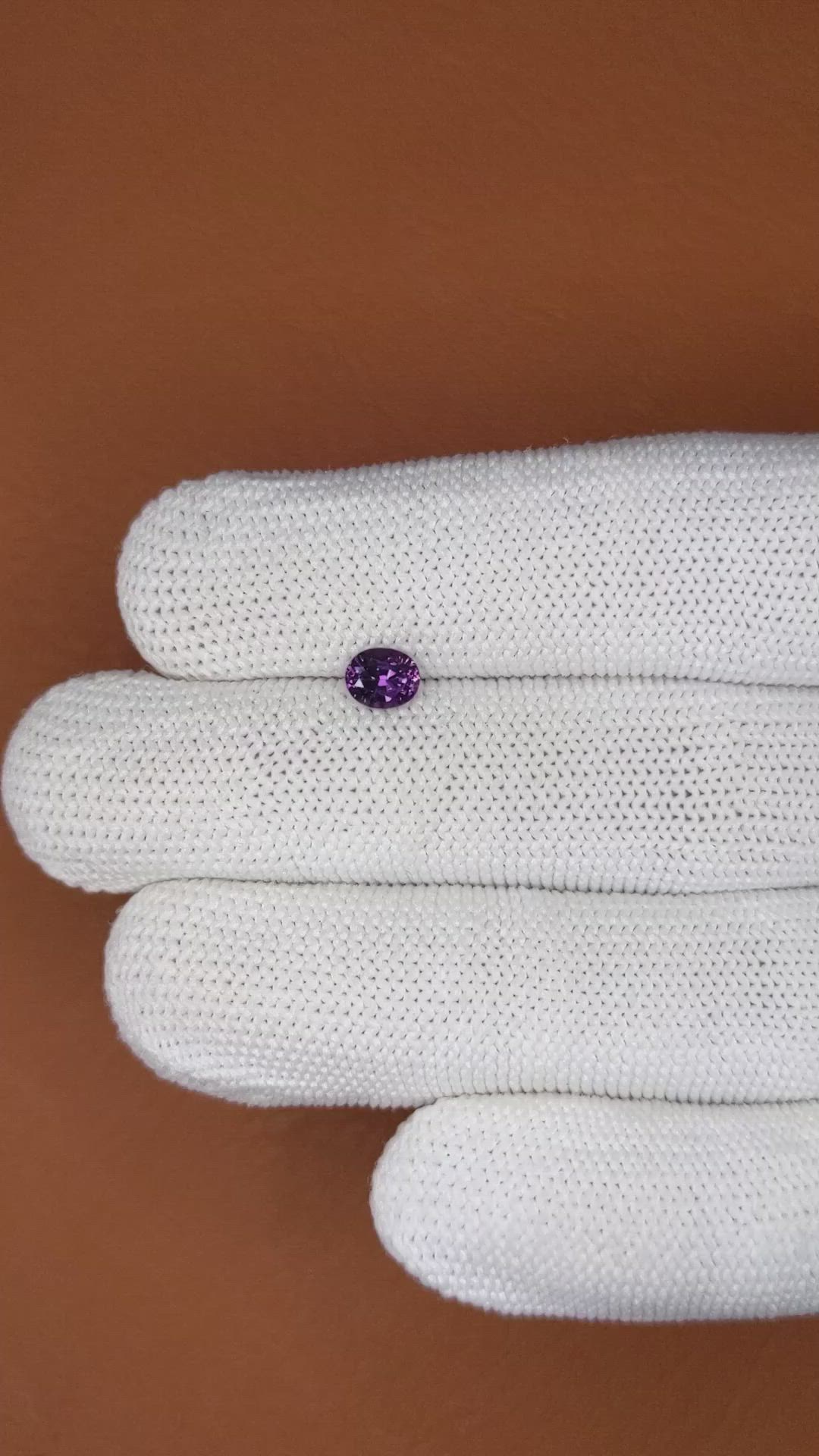0.71 Ct. Purple Spinel from Ceylon (Sri Lanka) Size Video