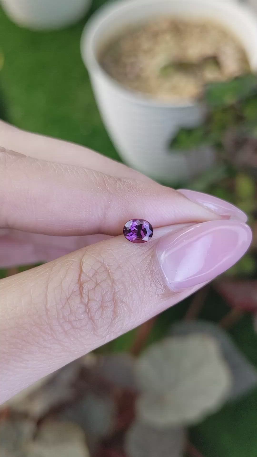 0.71 Ct. Purple Spinel from Ceylon (Sri Lanka) Size Video