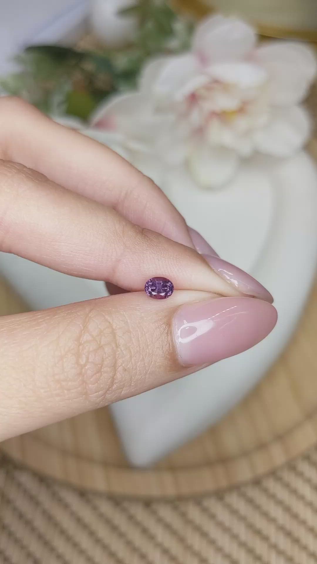 0.45 Ct. Pinkish Purple Spinel from Ceylon (Sri Lanka) Size Video