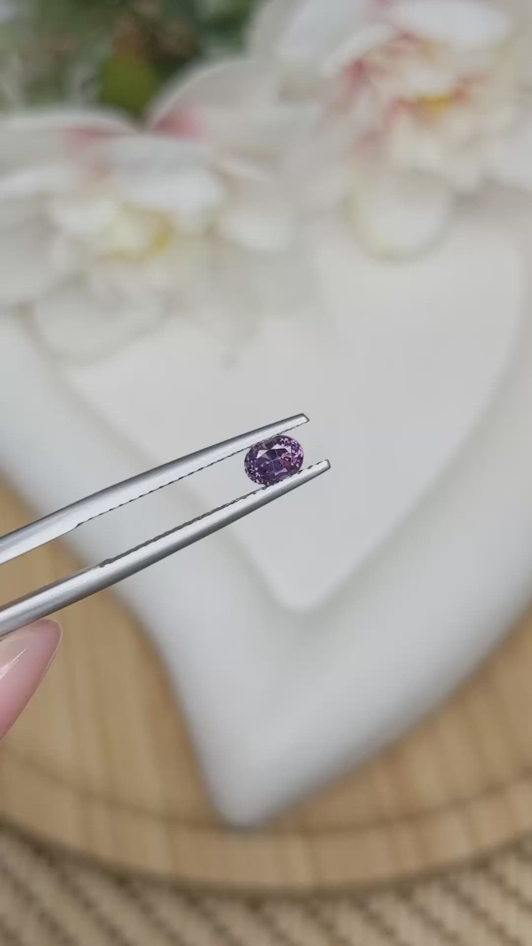 0.45 Ct. Pinkish Purple Spinel from Ceylon (Sri Lanka) Size Video