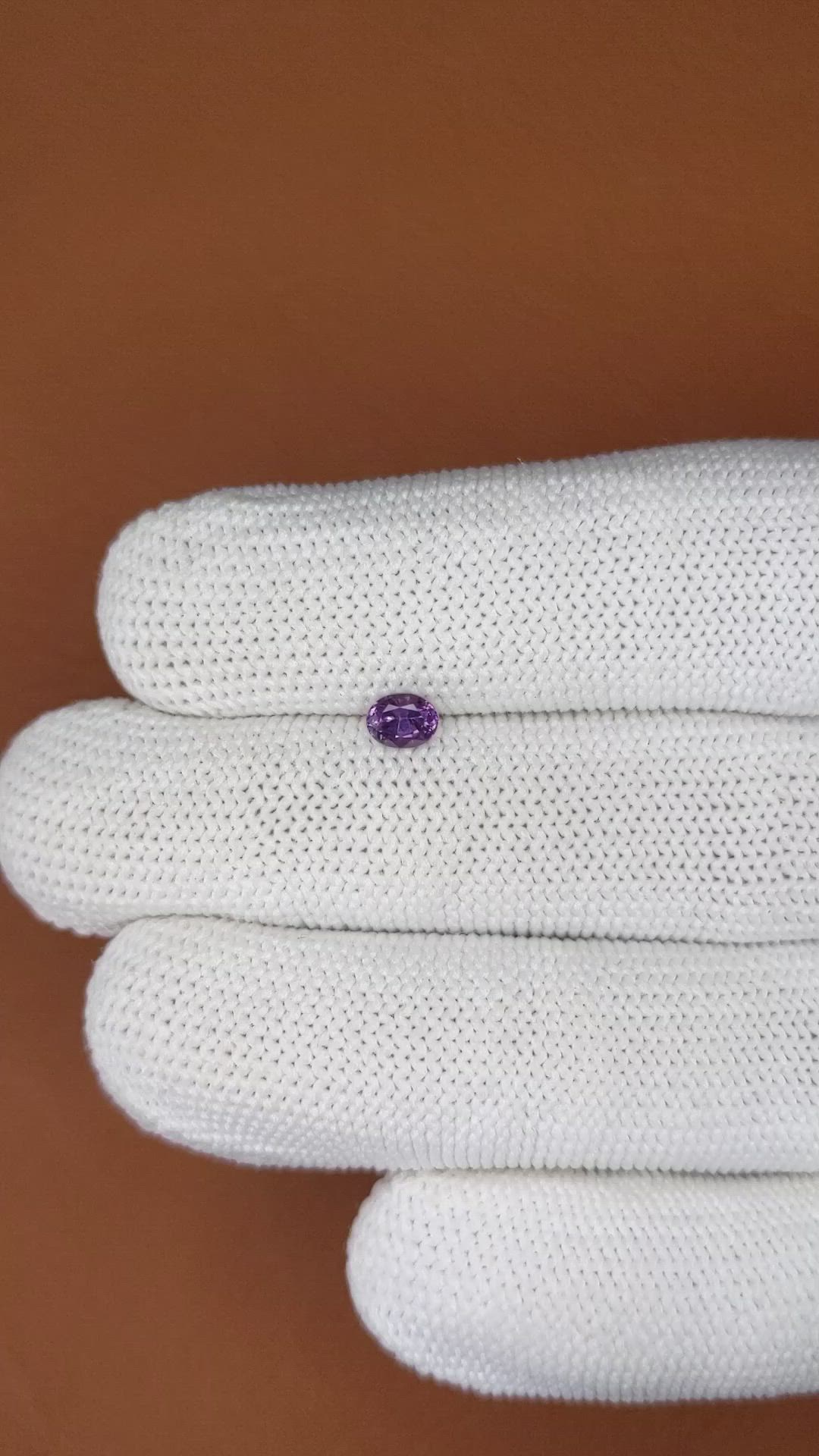 0.45 Ct. Pinkish Purple Spinel from Ceylon (Sri Lanka) Size Video