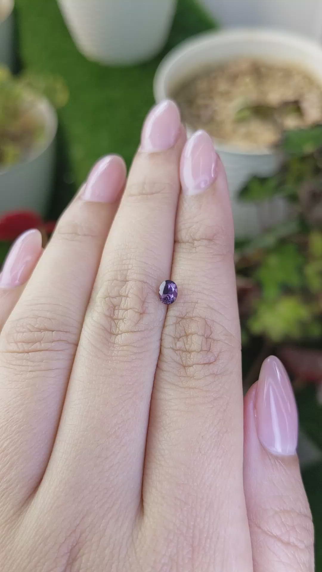 0.45 Ct. Pinkish Purple Spinel from Ceylon (Sri Lanka) Size Video