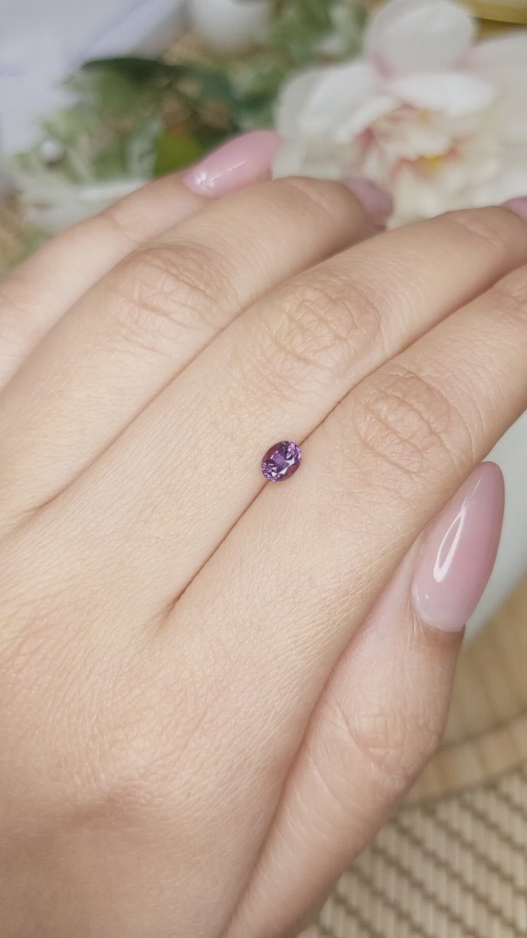 0.45 Ct. Pinkish Purple Spinel from Ceylon (Sri Lanka) Size Video