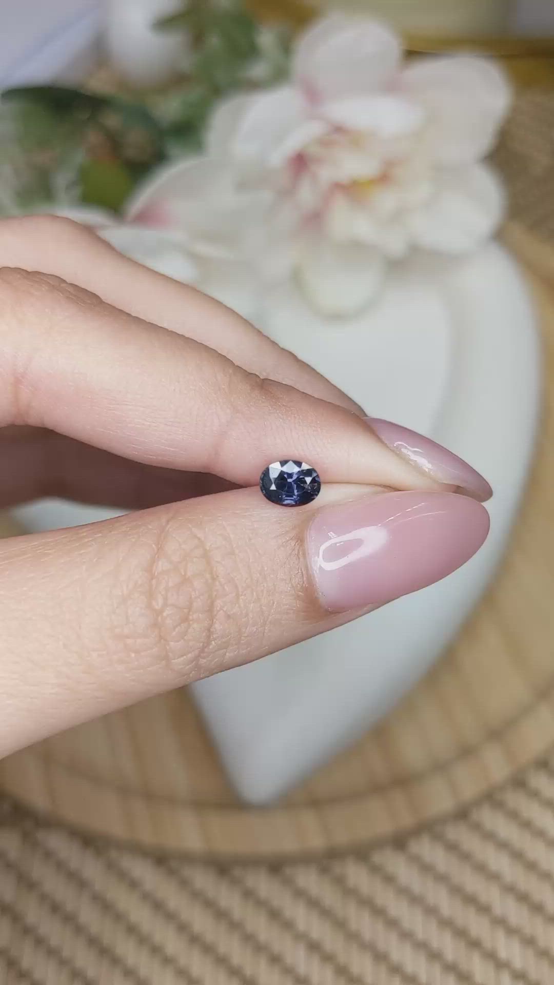 0.63 Ct. Bluish Purple Spinel from Ceylon (Sri Lanka) Size Video