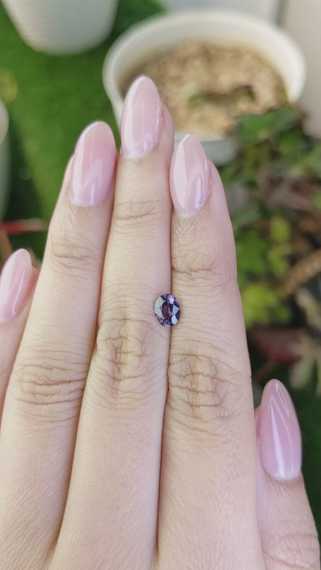 0.63 Ct. Violet Spinel from Ceylon (Sri Lanka) Size Video