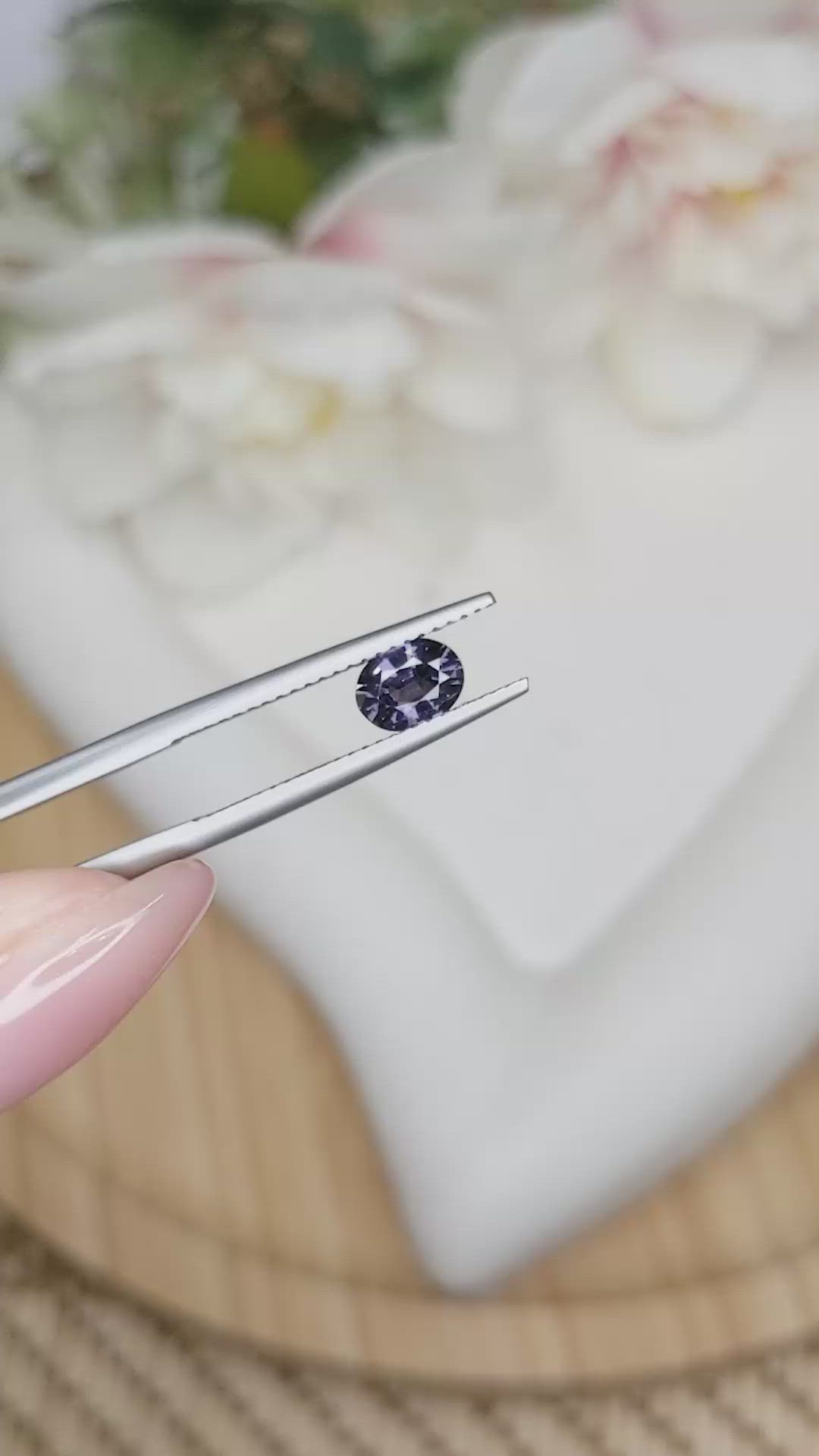 0.63 Ct. Violet Spinel from Ceylon (Sri Lanka) Size Video
