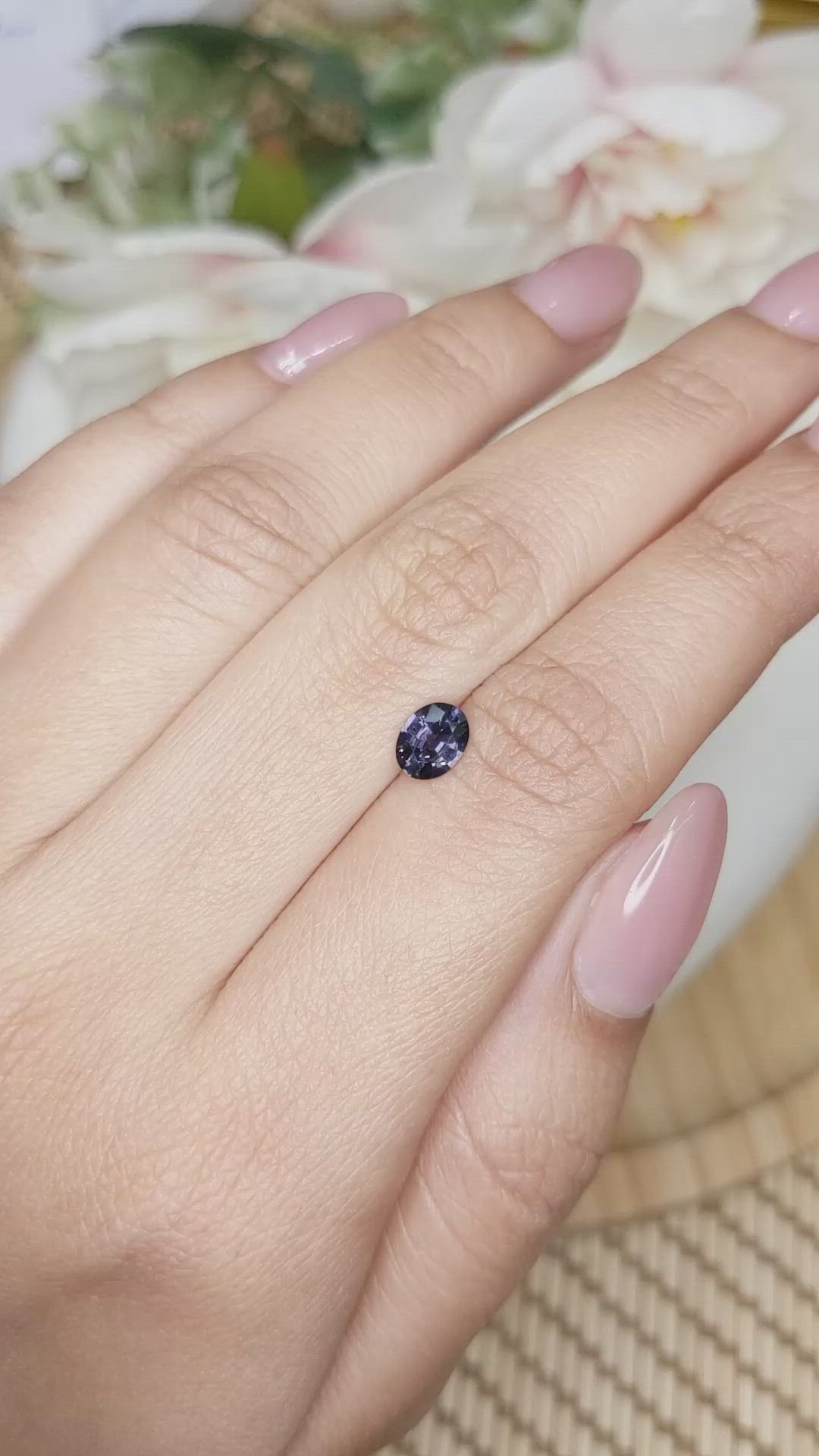 0.63 Ct. Violet Spinel from Ceylon (Sri Lanka) Size Video