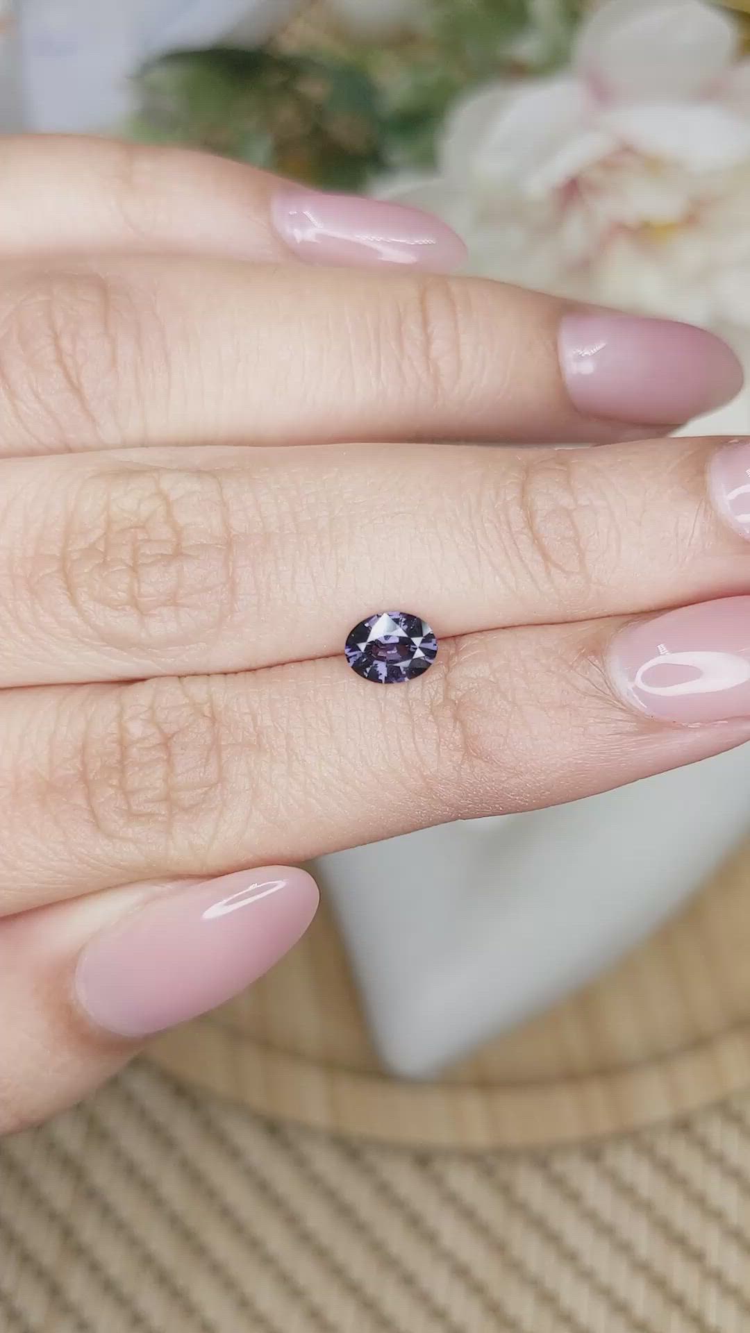 0.63 Ct. Violet Spinel from Ceylon (Sri Lanka) Size Video
