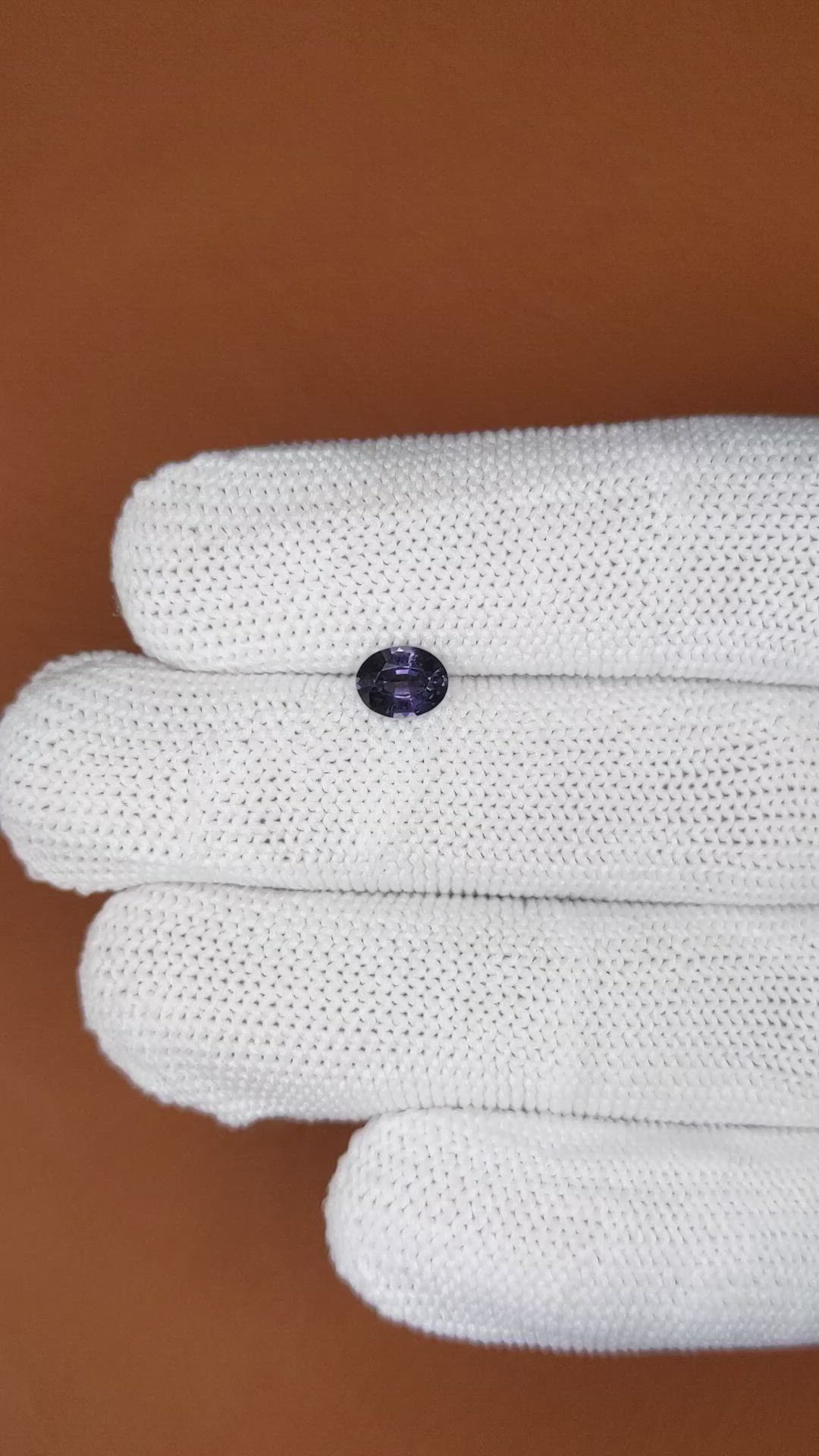 0.63 Ct. Violet Spinel from Ceylon (Sri Lanka) Size Video