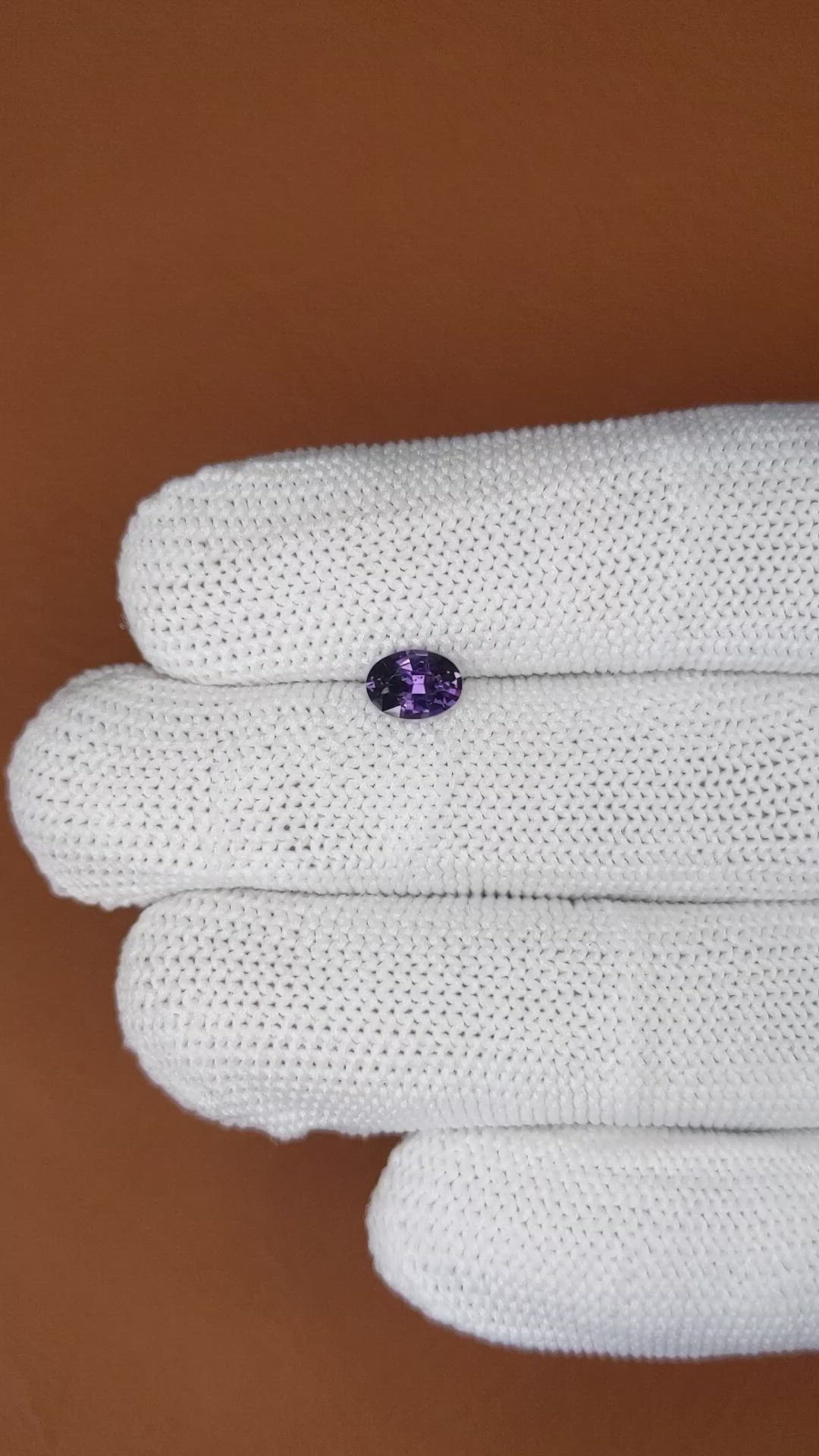 0.66 Ct. Pinkish Purple Spinel from Ceylon (Sri Lanka) Size Video