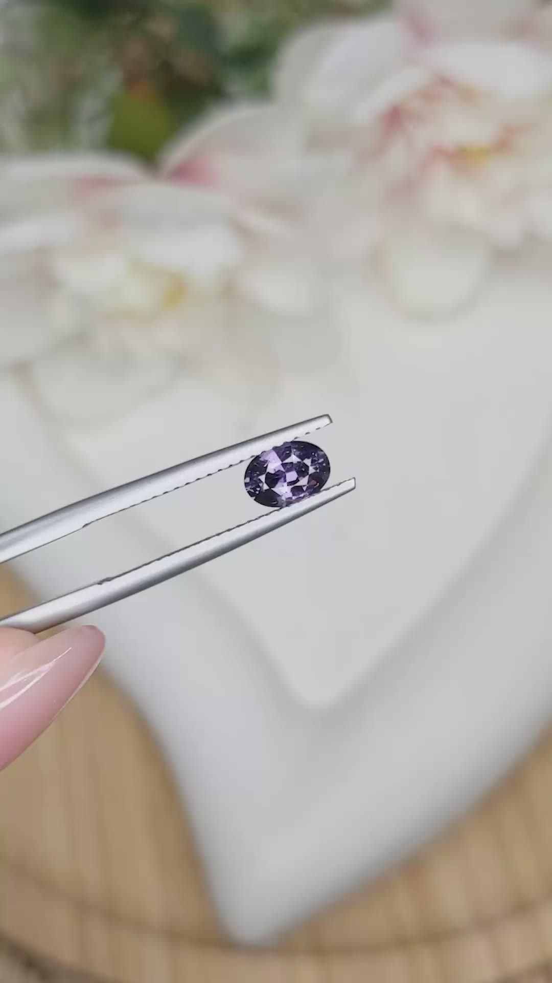 0.66 Ct. Pinkish Purple Spinel from Ceylon (Sri Lanka) Size Video