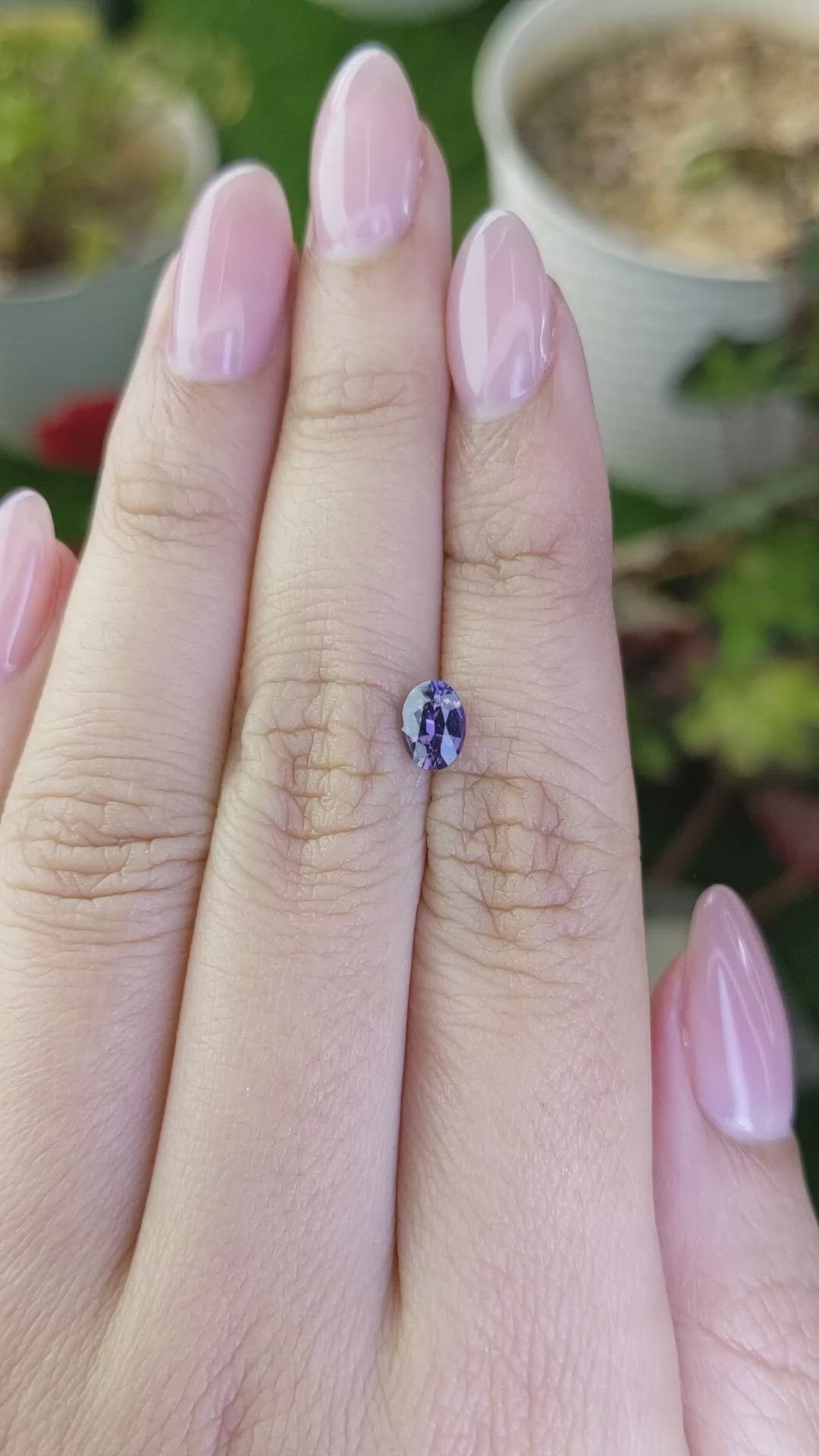 0.66 Ct. Pinkish Purple Spinel from Ceylon (Sri Lanka) Size Video