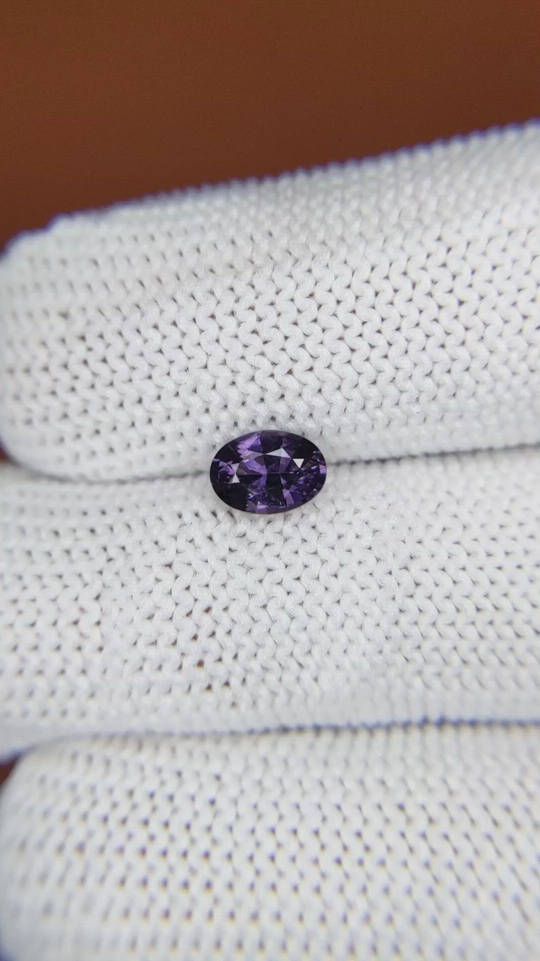 0.66 Ct. Pinkish Purple Spinel from Ceylon (Sri Lanka) Size Video