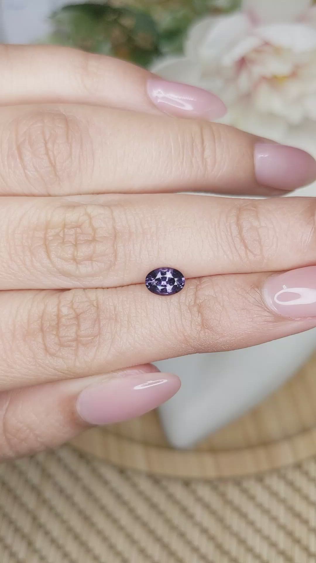0.66 Ct. Pinkish Purple Spinel from Ceylon (Sri Lanka) Size Video