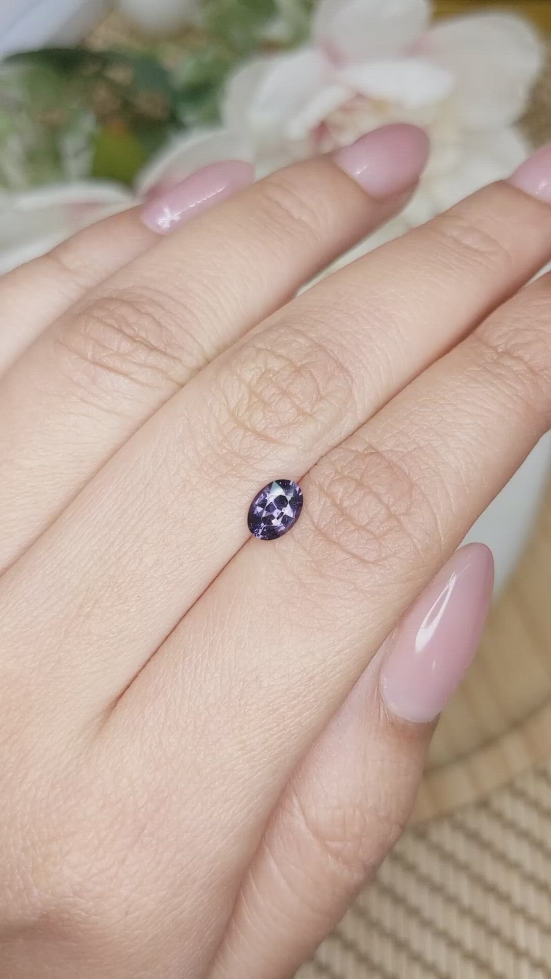 0.66 Ct. Pinkish Purple Spinel from Ceylon (Sri Lanka) Size Video