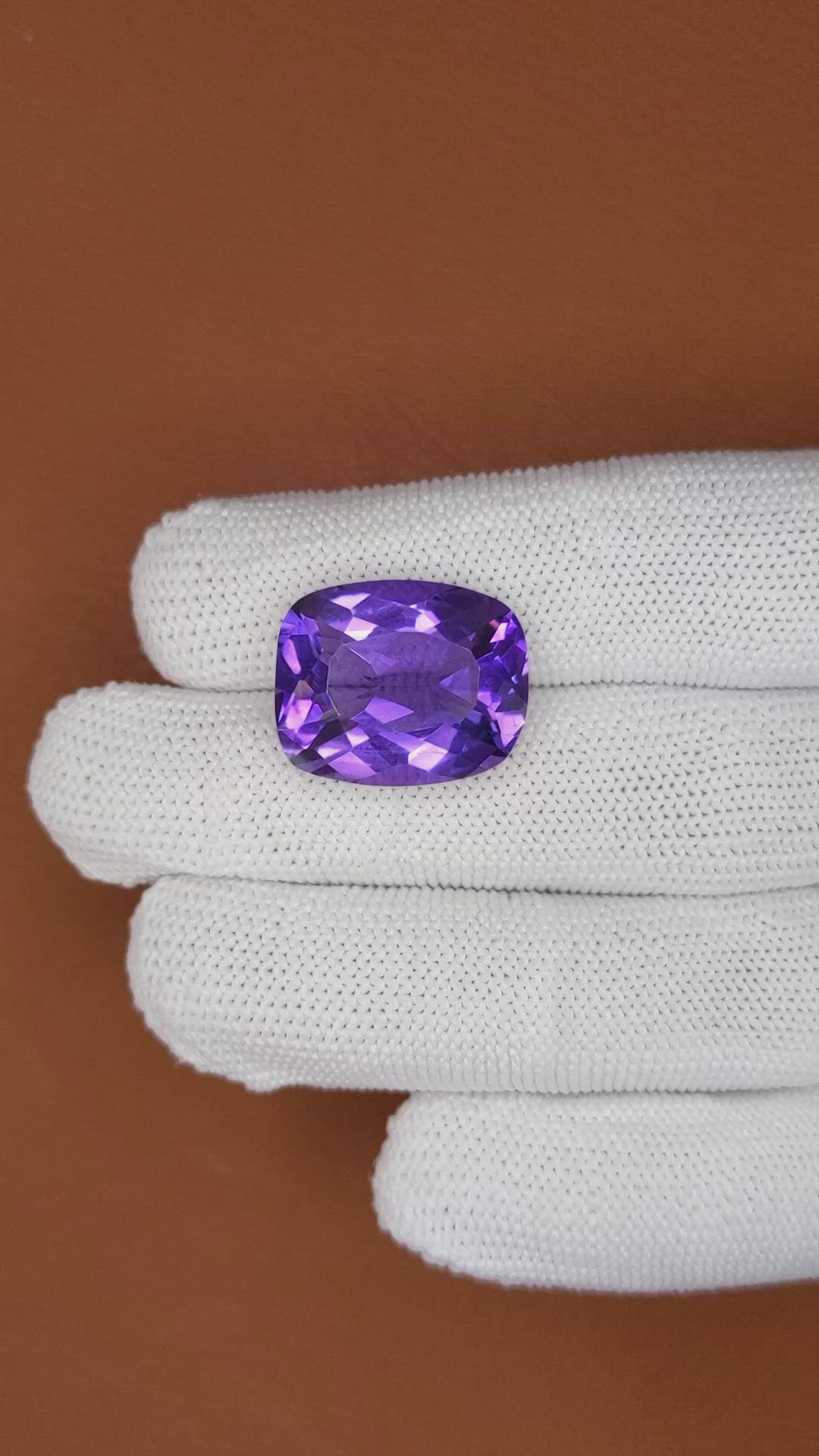 17.84 Ct. Purple Amethyst from Brazil Size Video