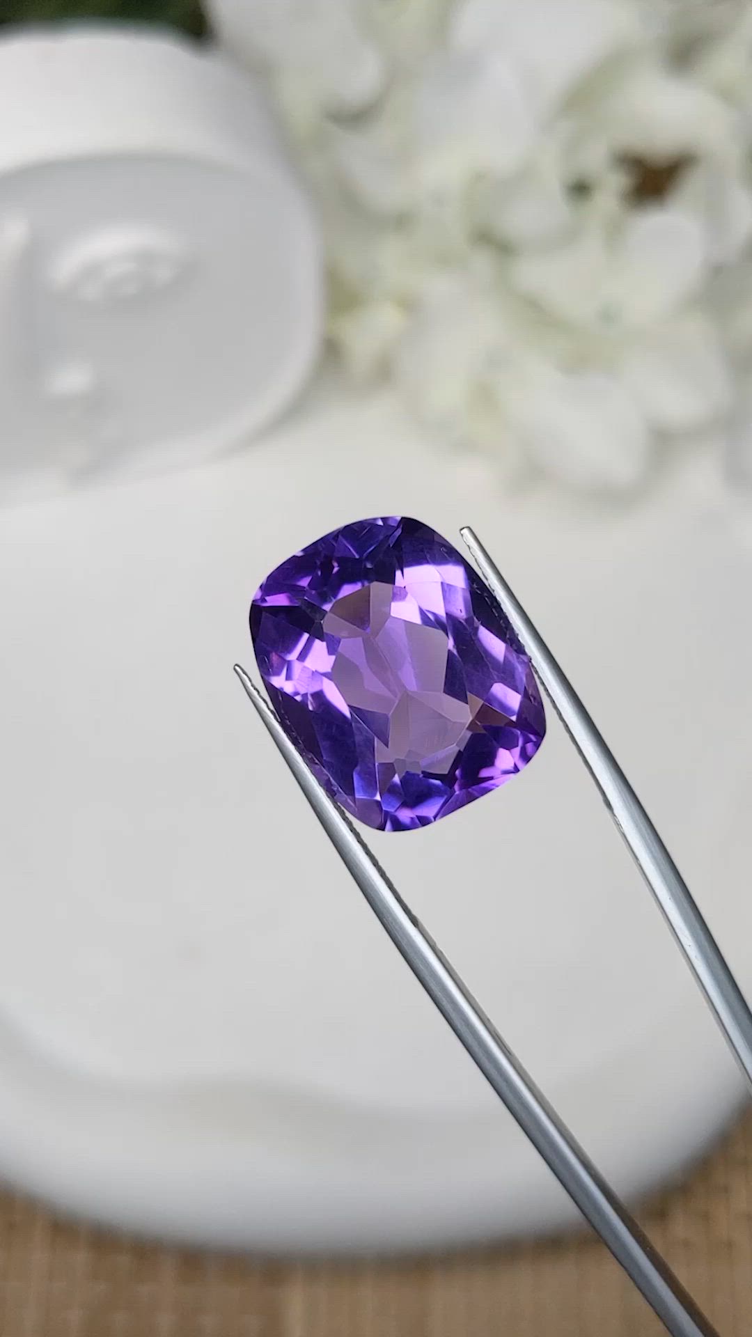 17.84 Ct. Purple Amethyst from Brazil Size Video