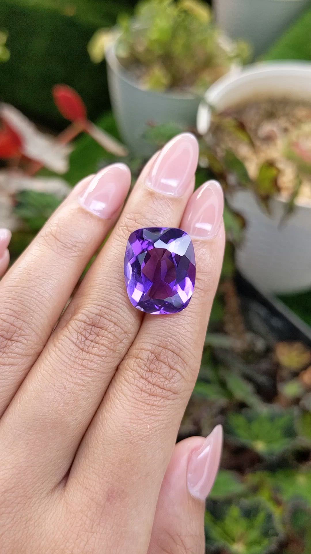 17.84 Ct. Purple Amethyst from Brazil Size Video