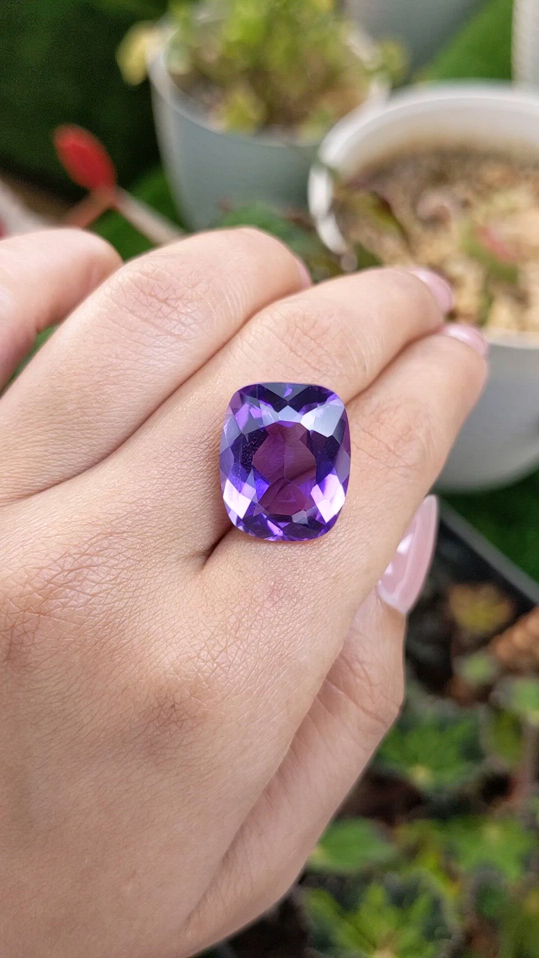 17.84 Ct. Purple Amethyst from Brazil Size Video