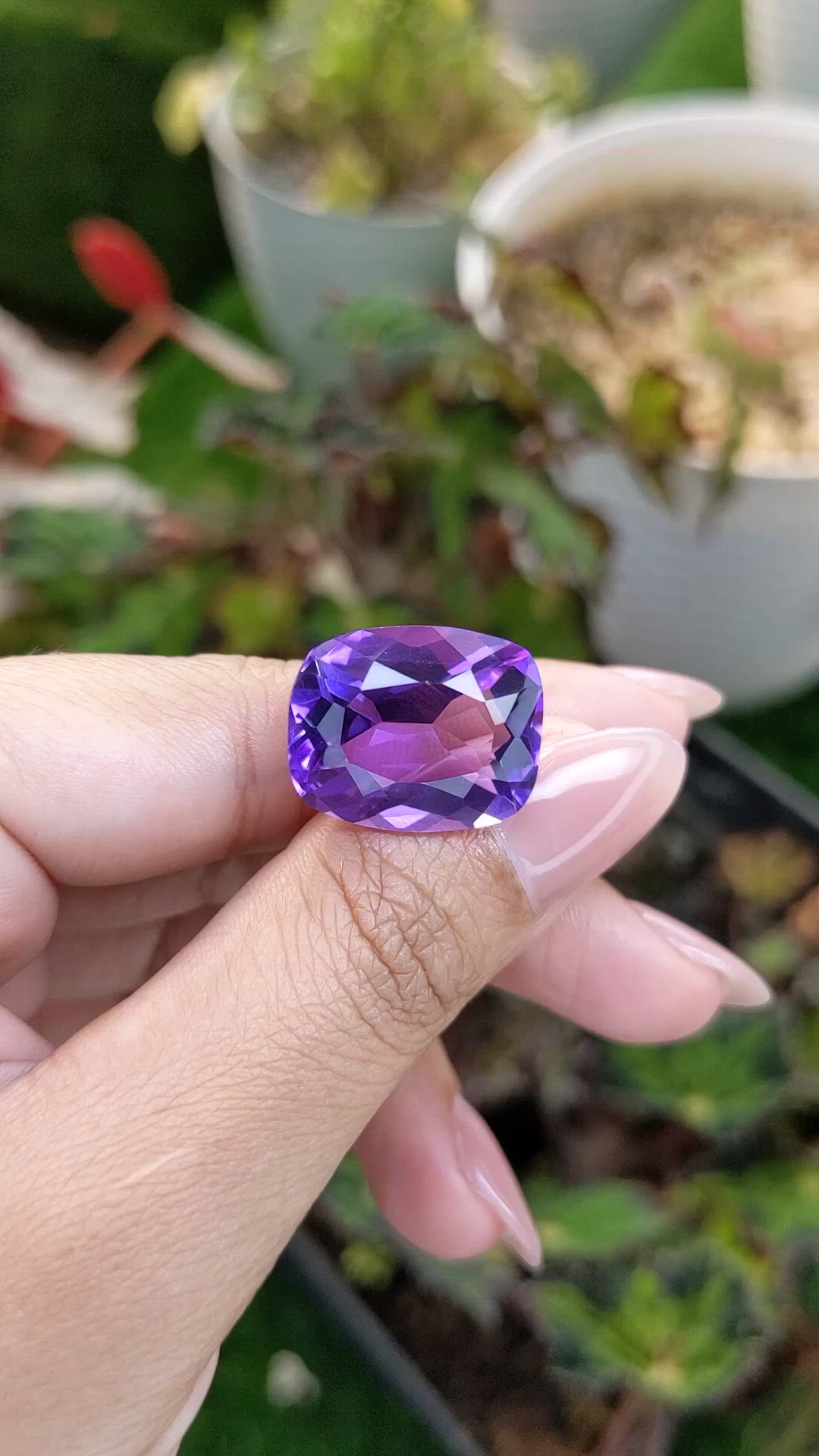 17.84 Ct. Purple Amethyst from Brazil Size Video
