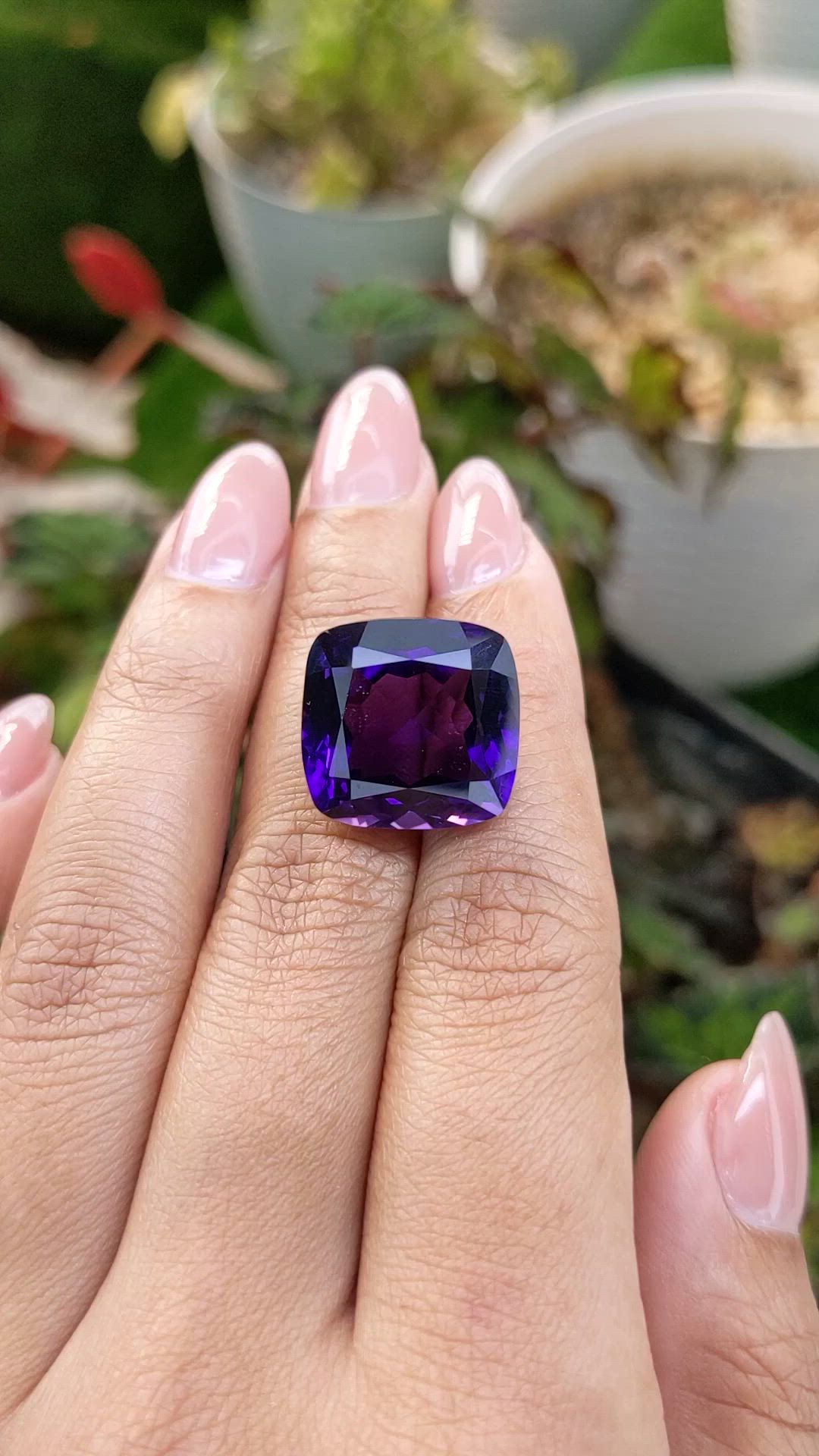 20.03 Ct. Purple Amethyst from Brazil Size Video