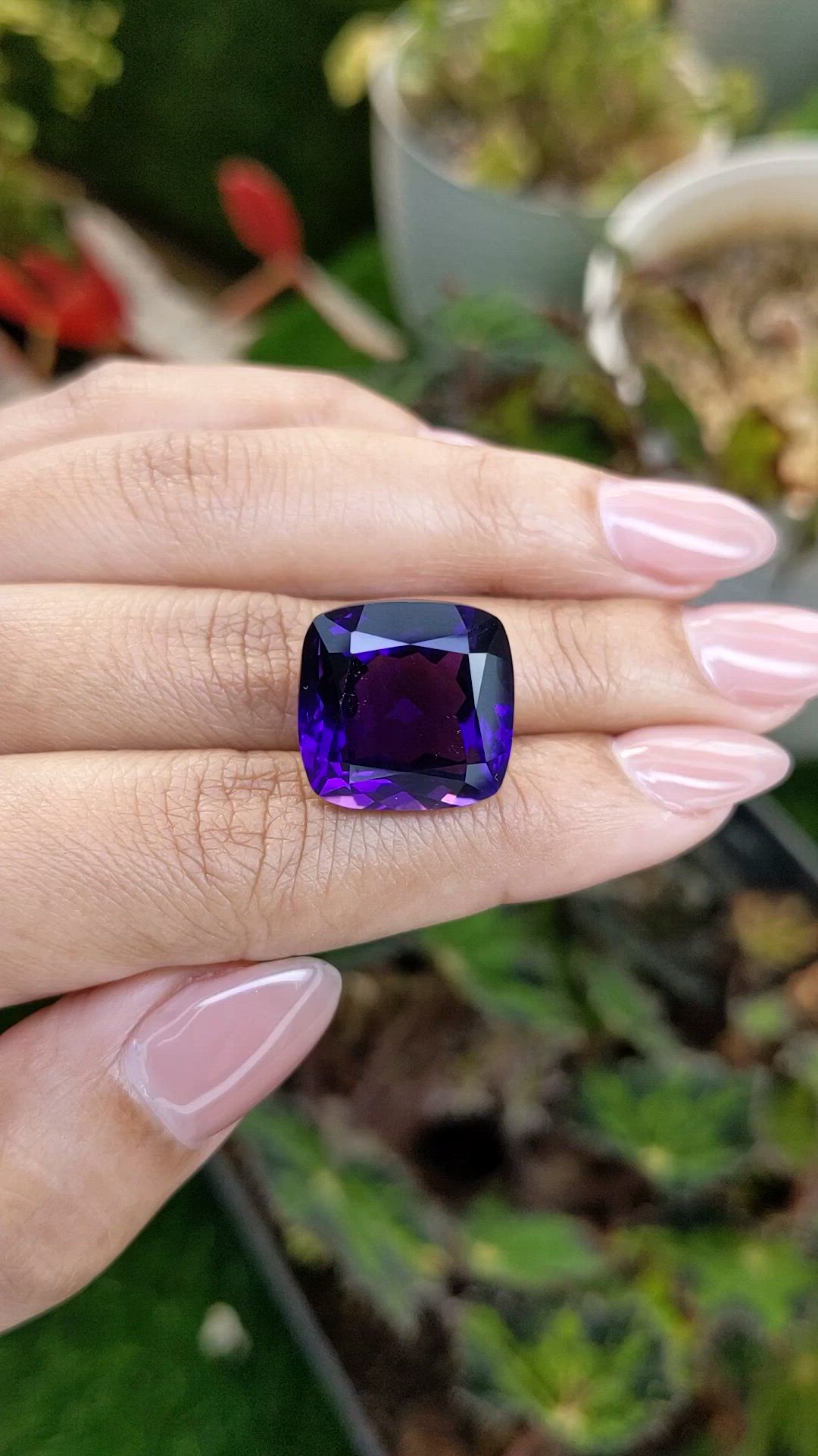 20.03 Ct. Purple Amethyst from Brazil Size Video