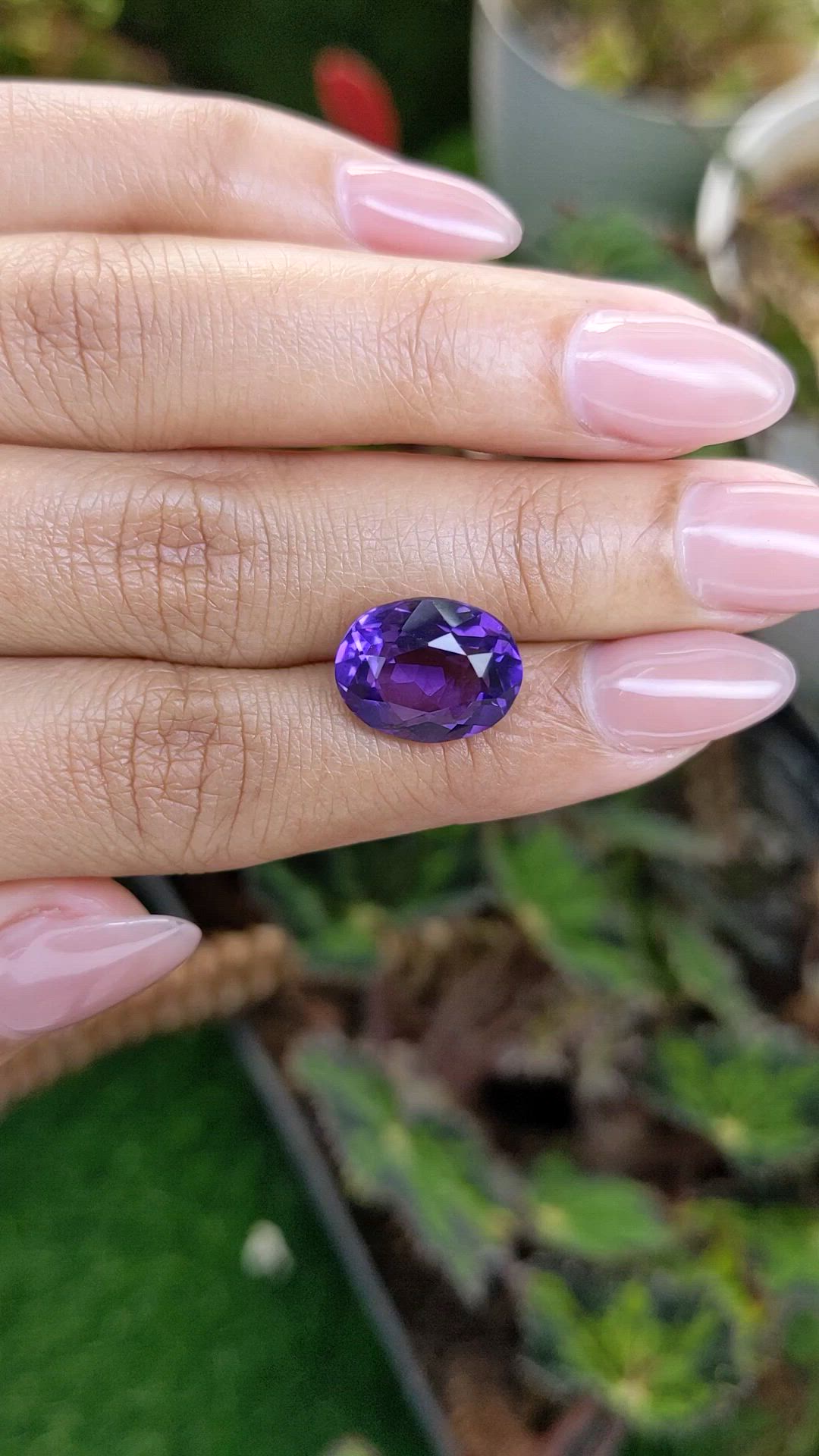 6.31 Ct. Purple Amethyst from Brazil Size Video