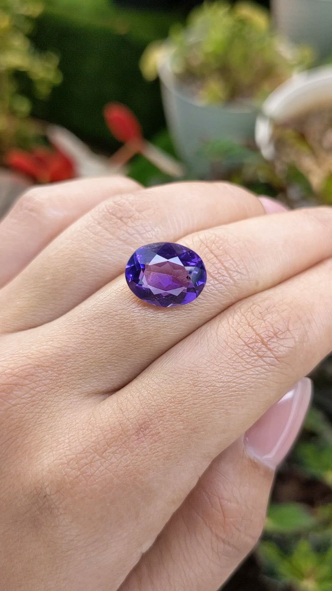 6.31 Ct. Purple Amethyst from Brazil Size Video