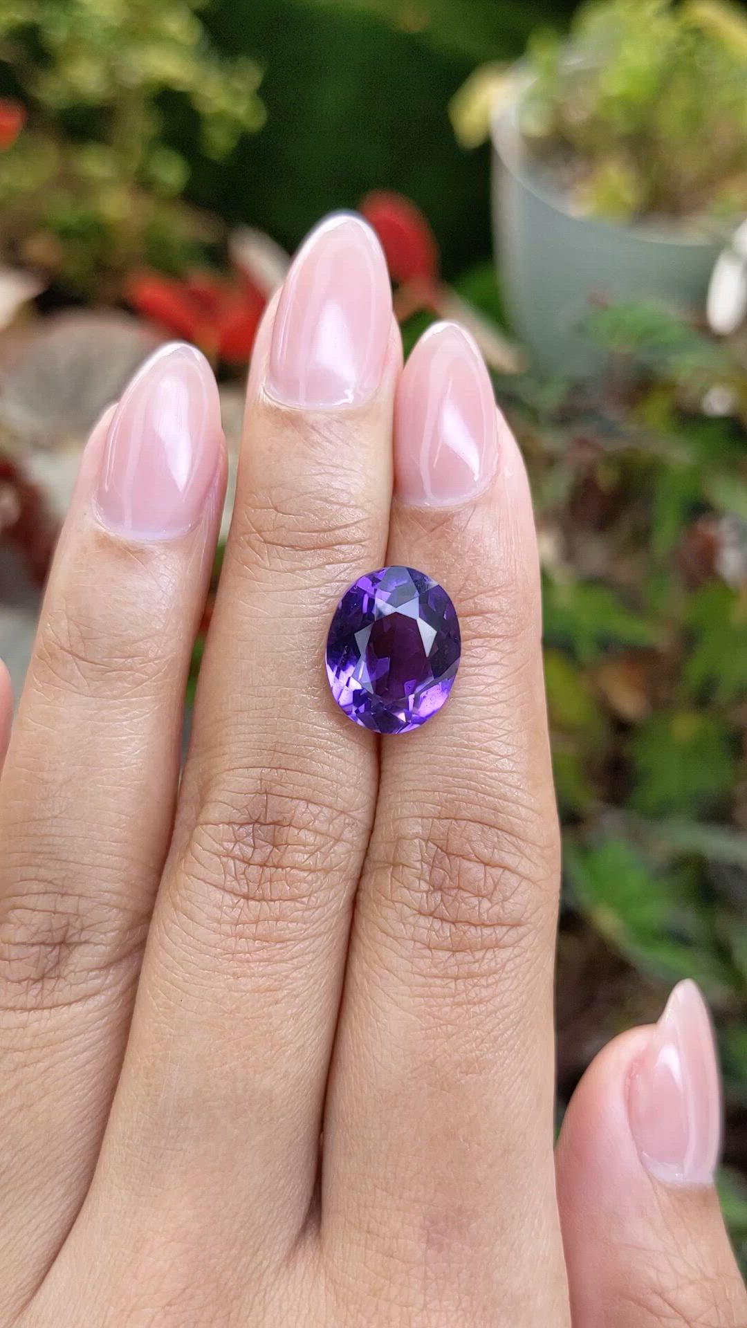 6.31 Ct. Purple Amethyst from Brazil Size Video