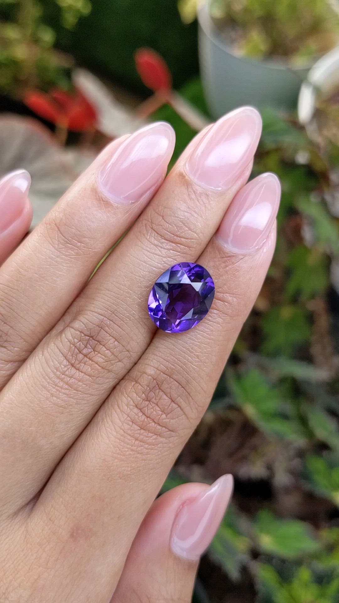 6.31 Ct. Purple Amethyst from Brazil Size Video