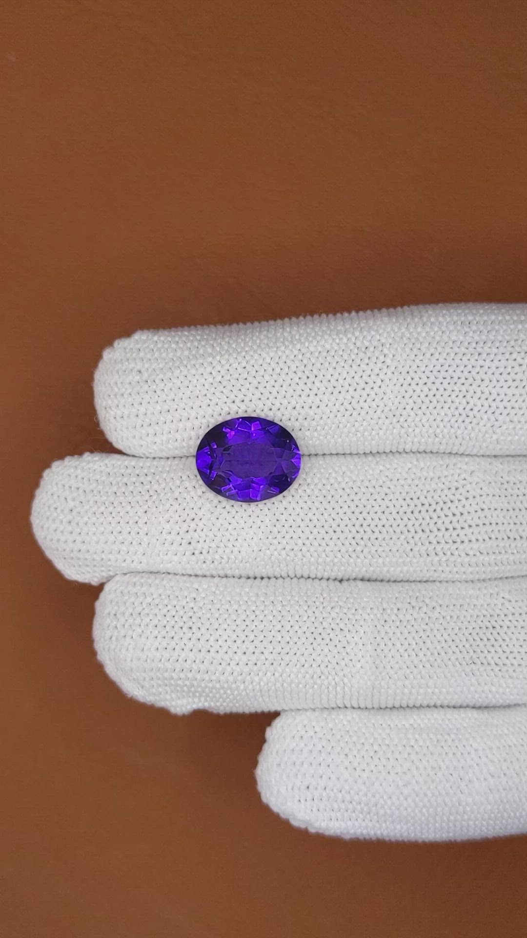 5.01 Ct. Purple Amethyst from Brazil Size Video