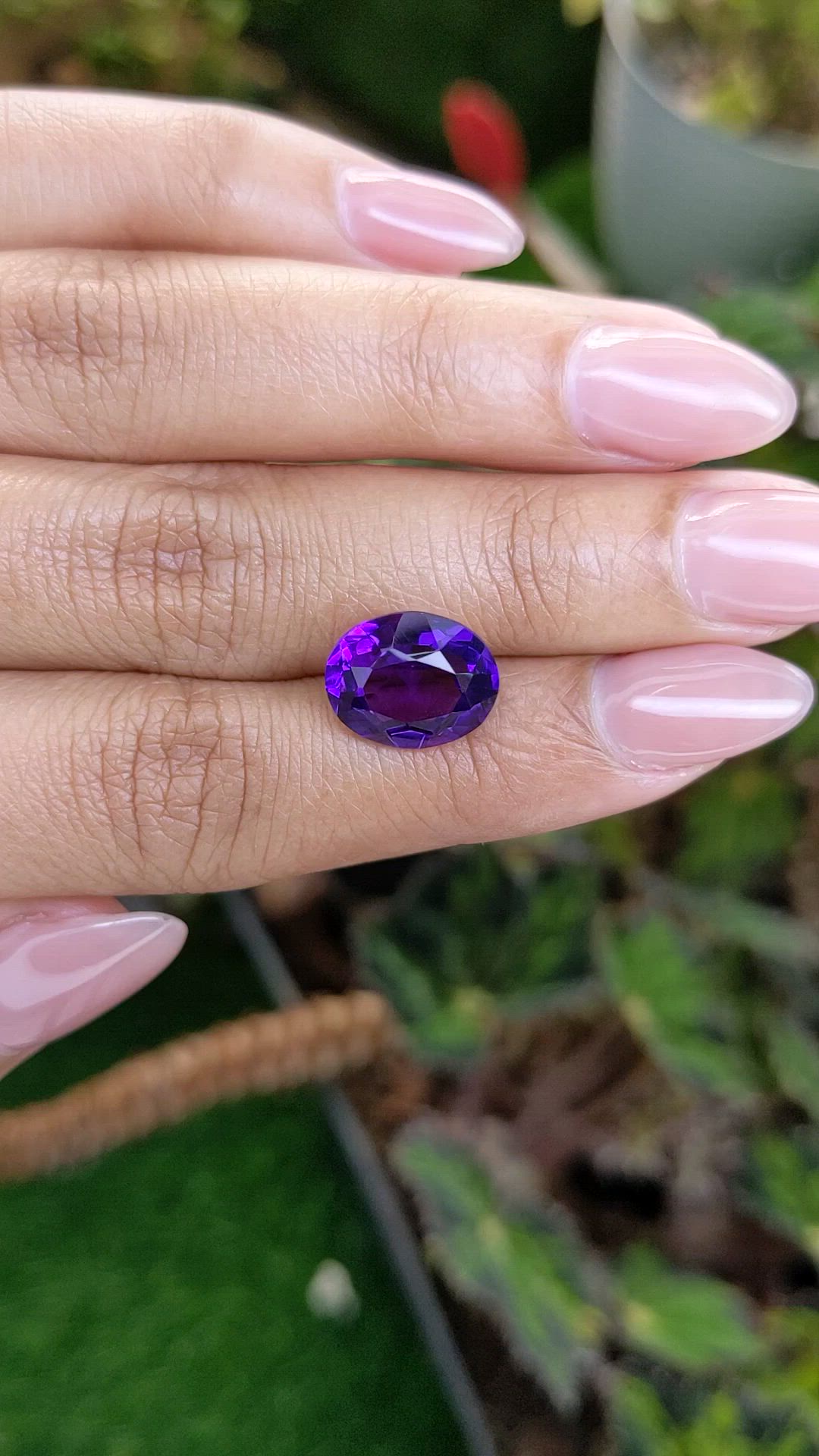 5.01 Ct. Purple Amethyst from Brazil Size Video