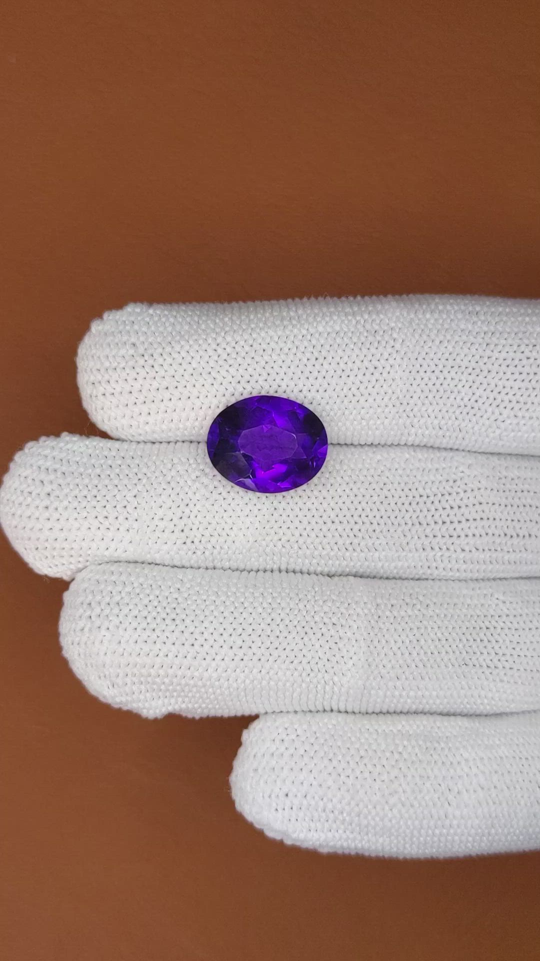 5.85 Ct. Purple Amethyst from Brazil Size Video