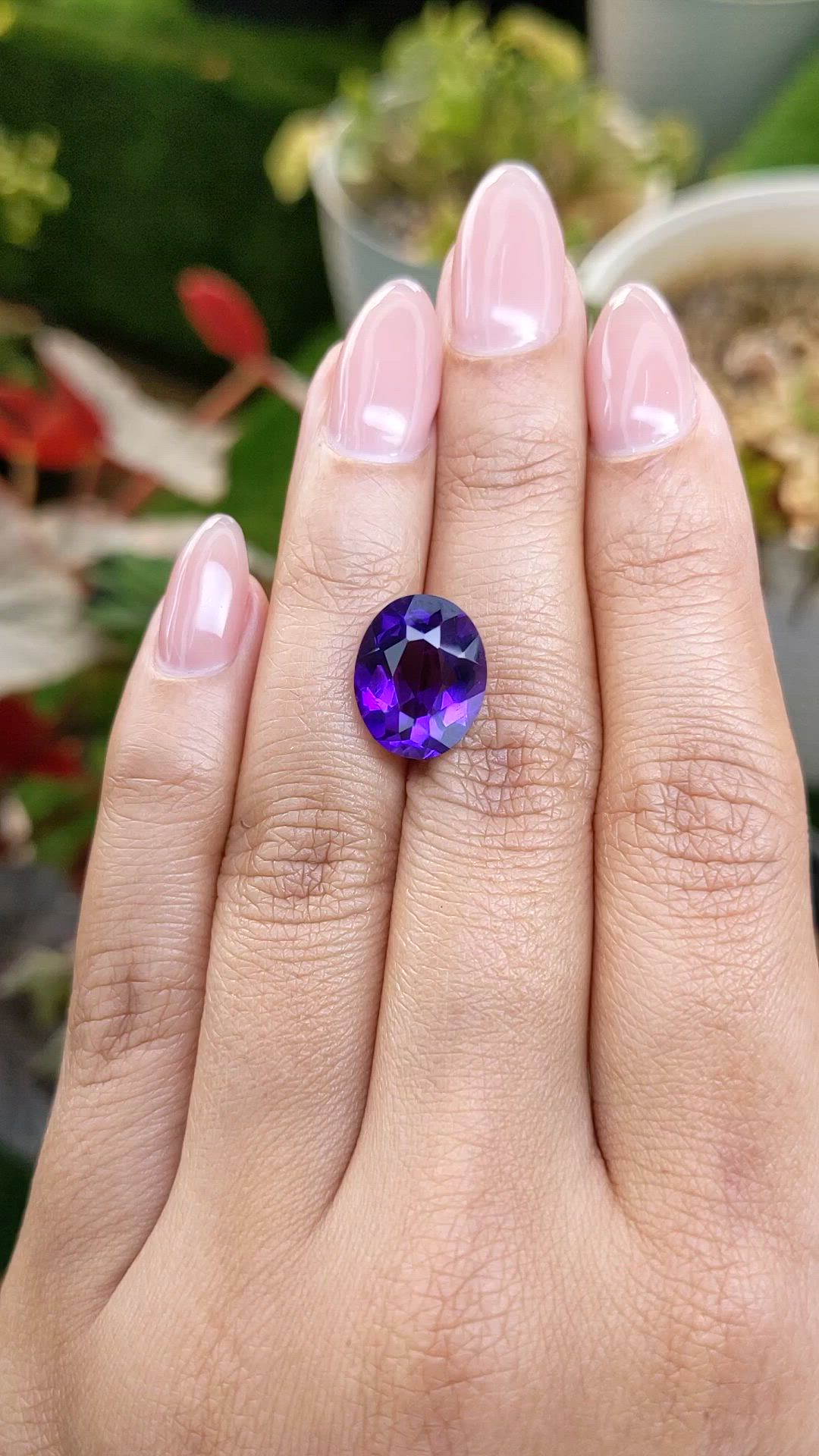 5.85 Ct. Purple Amethyst from Brazil Size Video