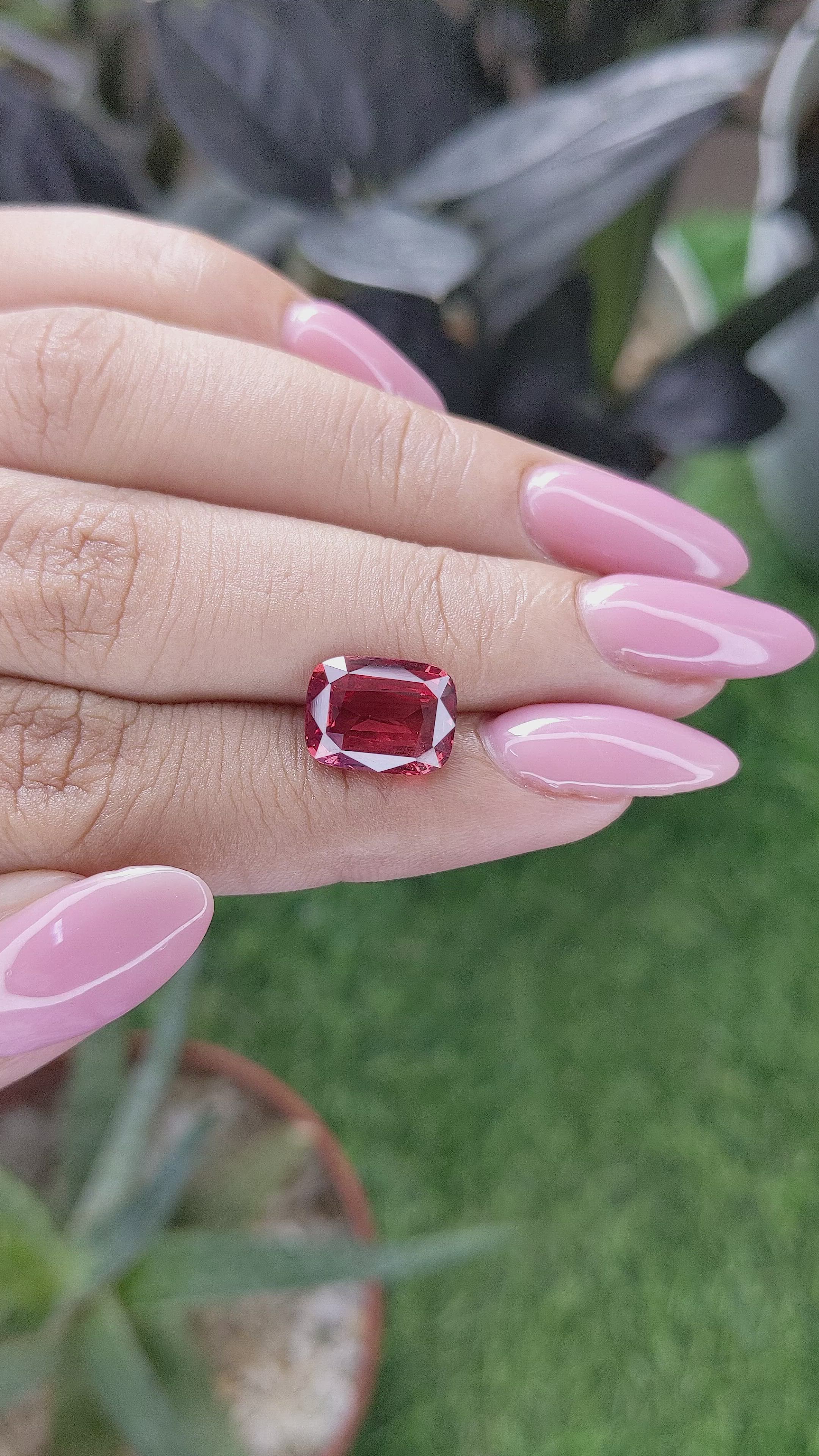 4.04 Ct. Red Spinel from Tanzania Size Video