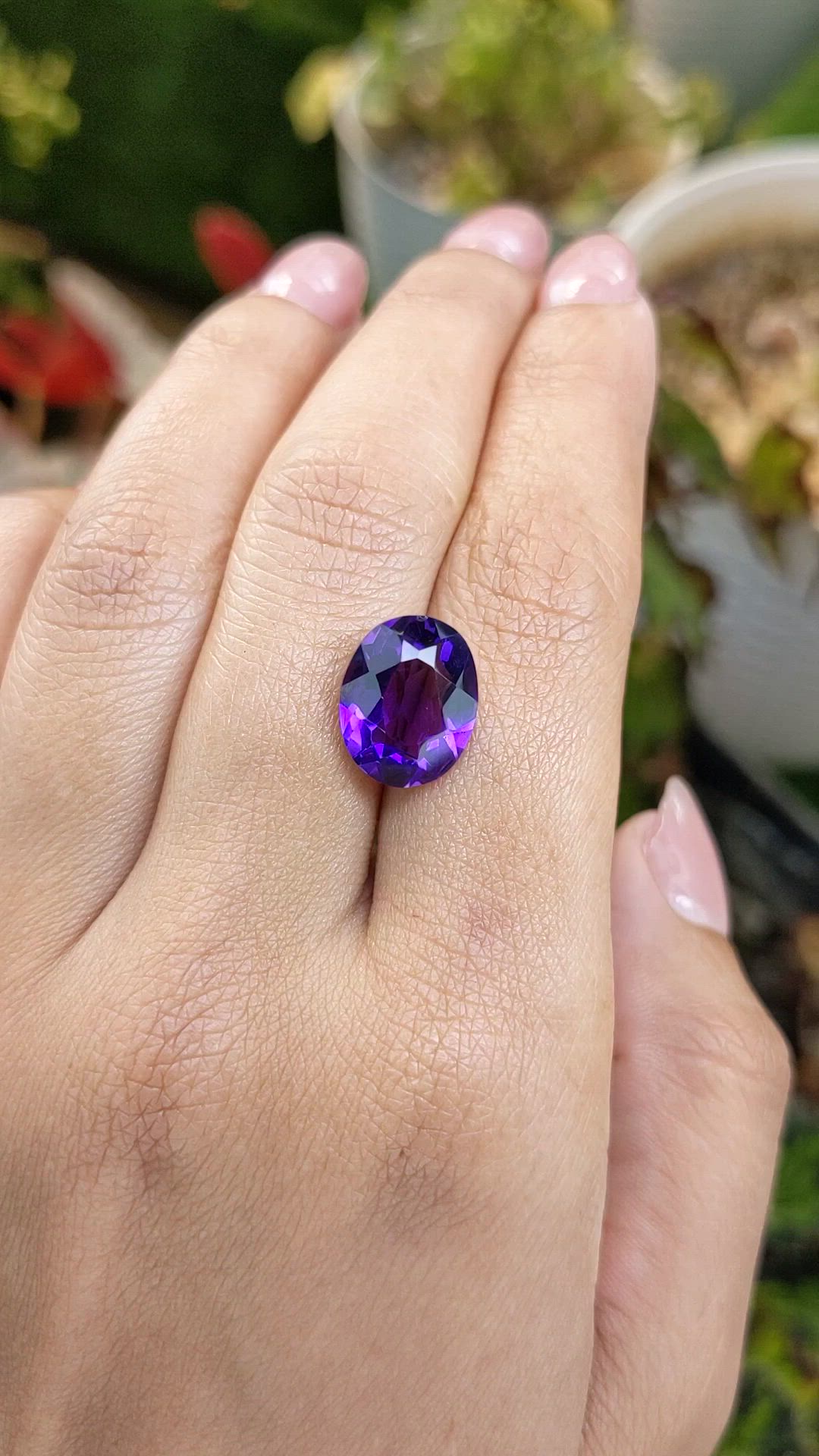 4.65 Ct. Purple Amethyst from Brazil Size Video