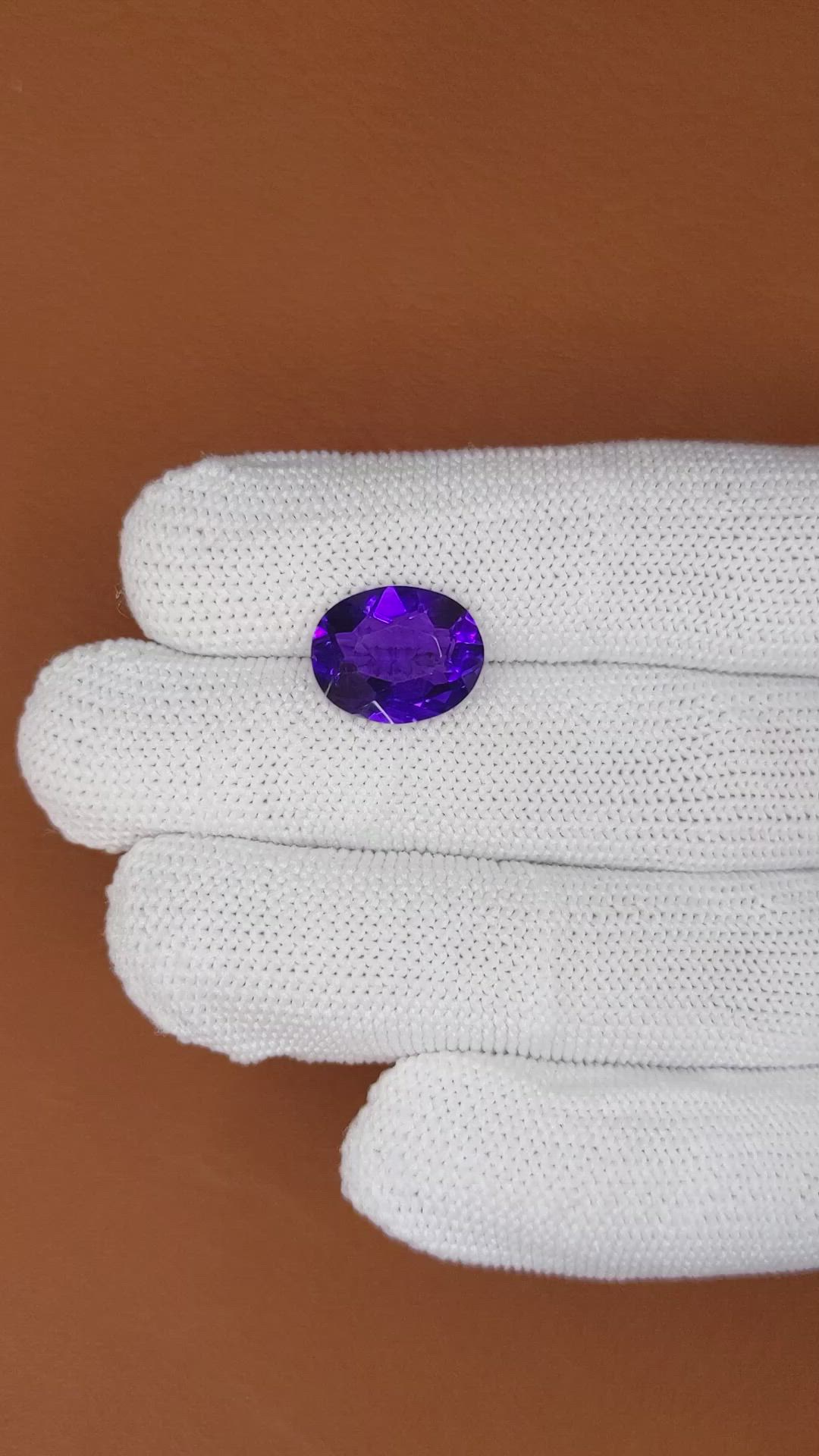 4.65 Ct. Purple Amethyst from Brazil Size Video