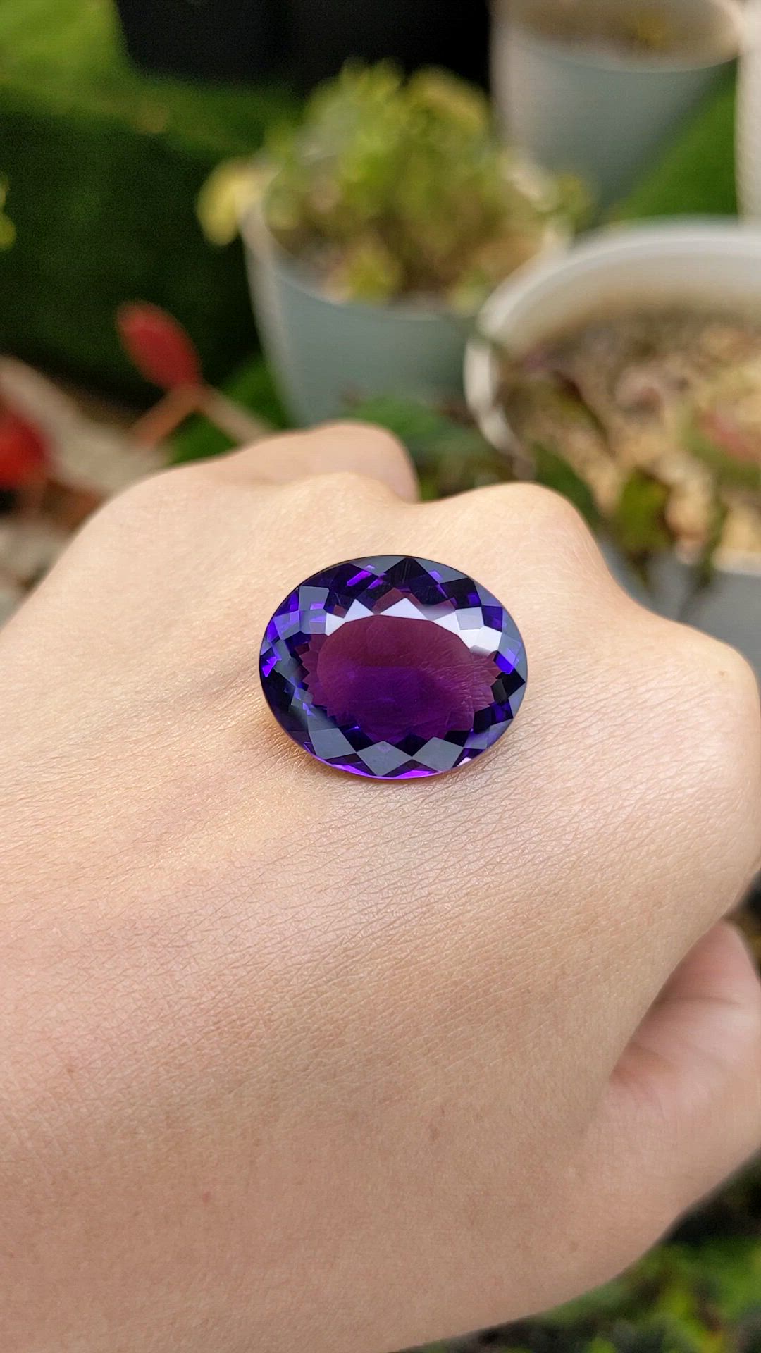 20.88 Ct. Purple Amethyst from Brazil Size Video