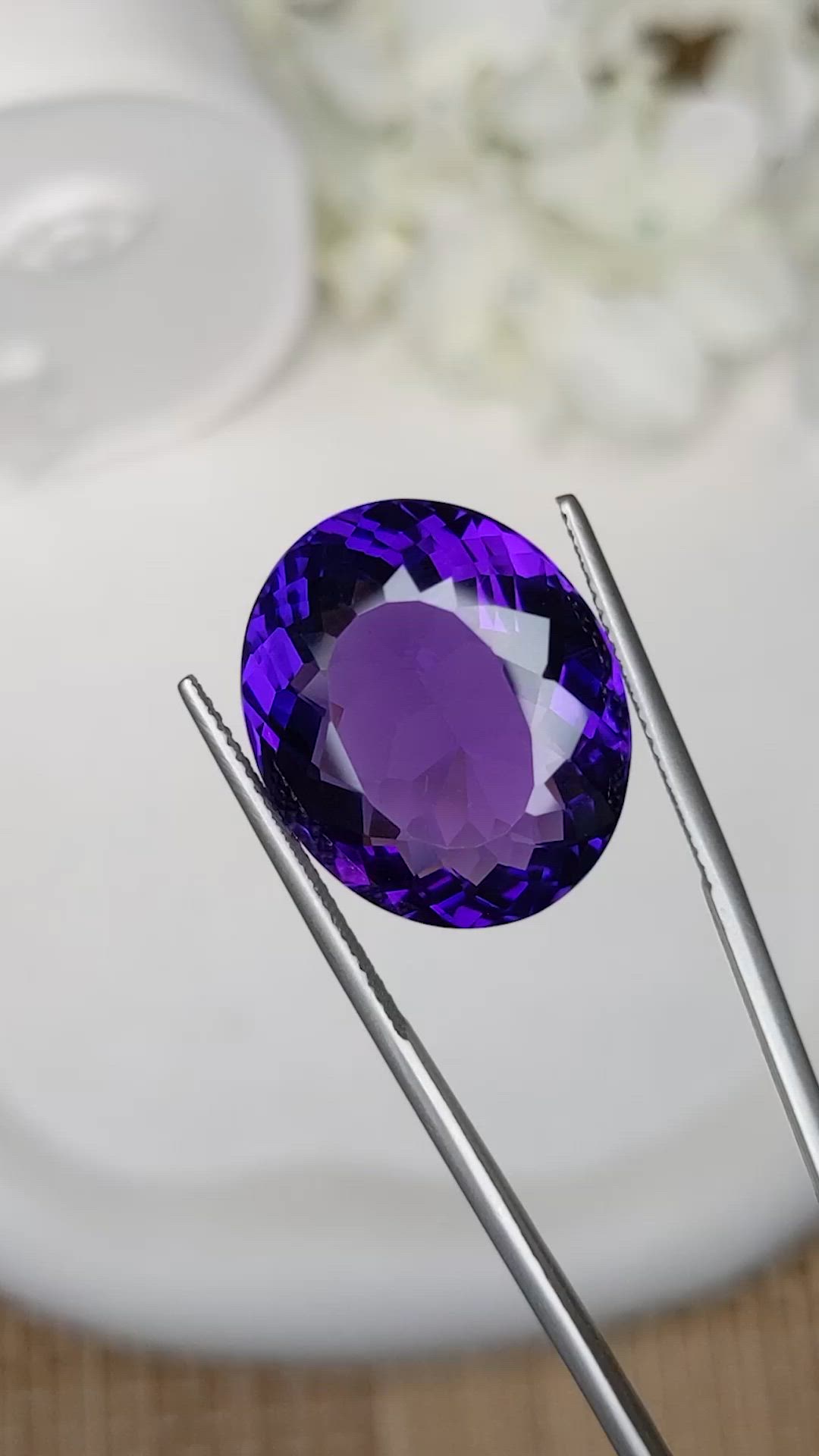 20.88 Ct. Purple Amethyst from Brazil Size Video